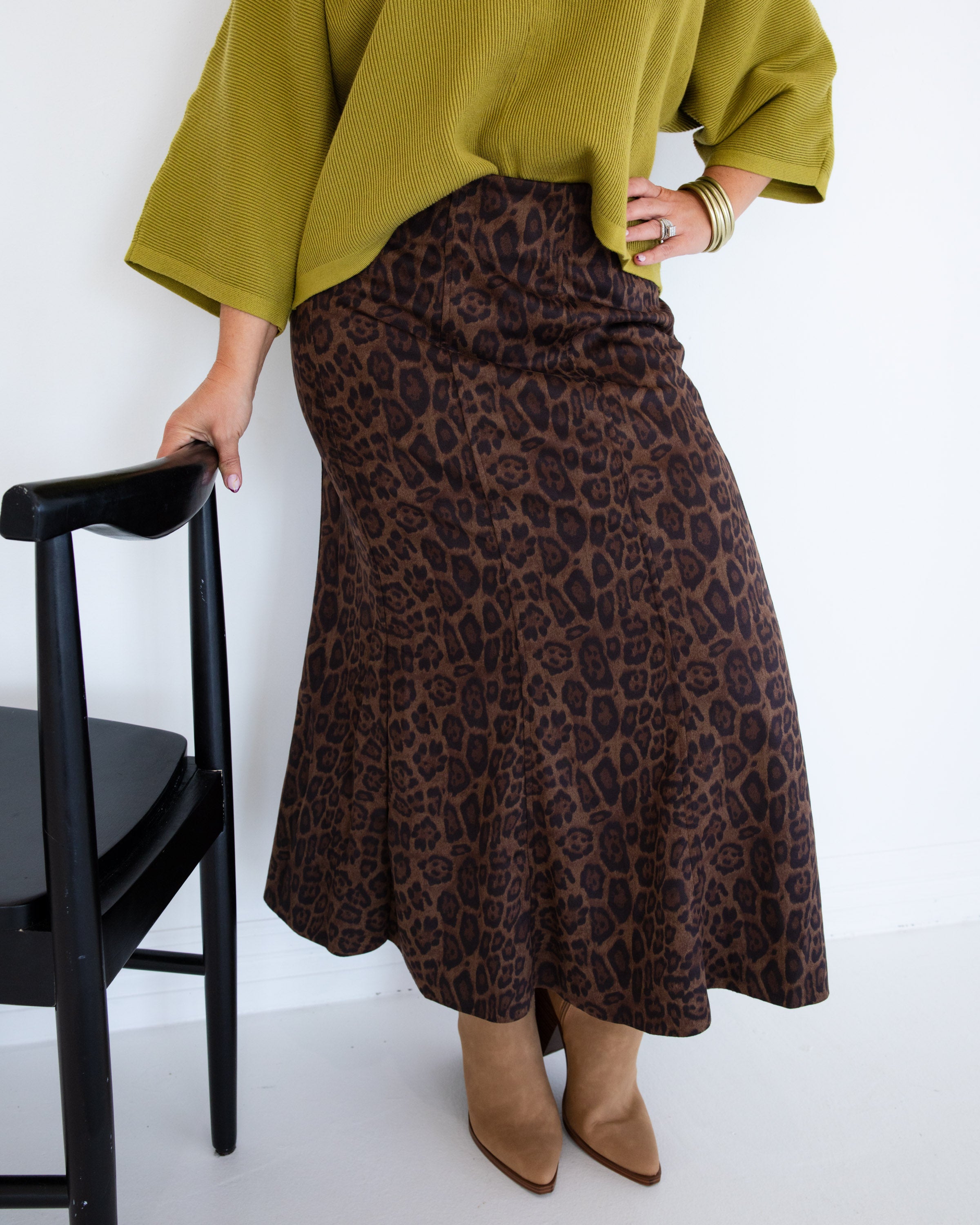 THML | Timeless Flowy Leopard Maxi Skirt