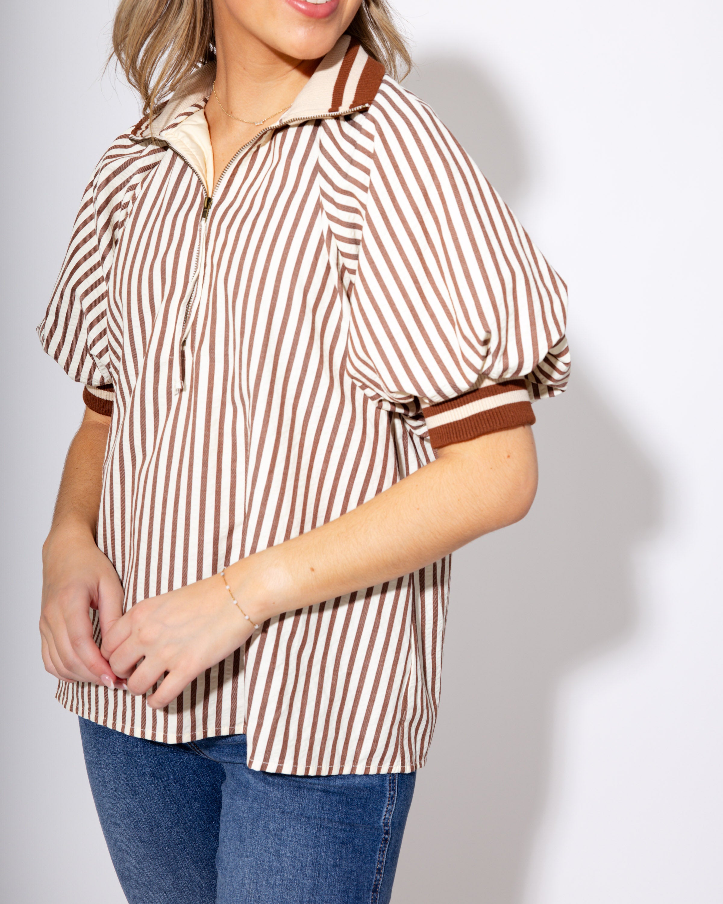 The Caramel Band Half-Zip Top