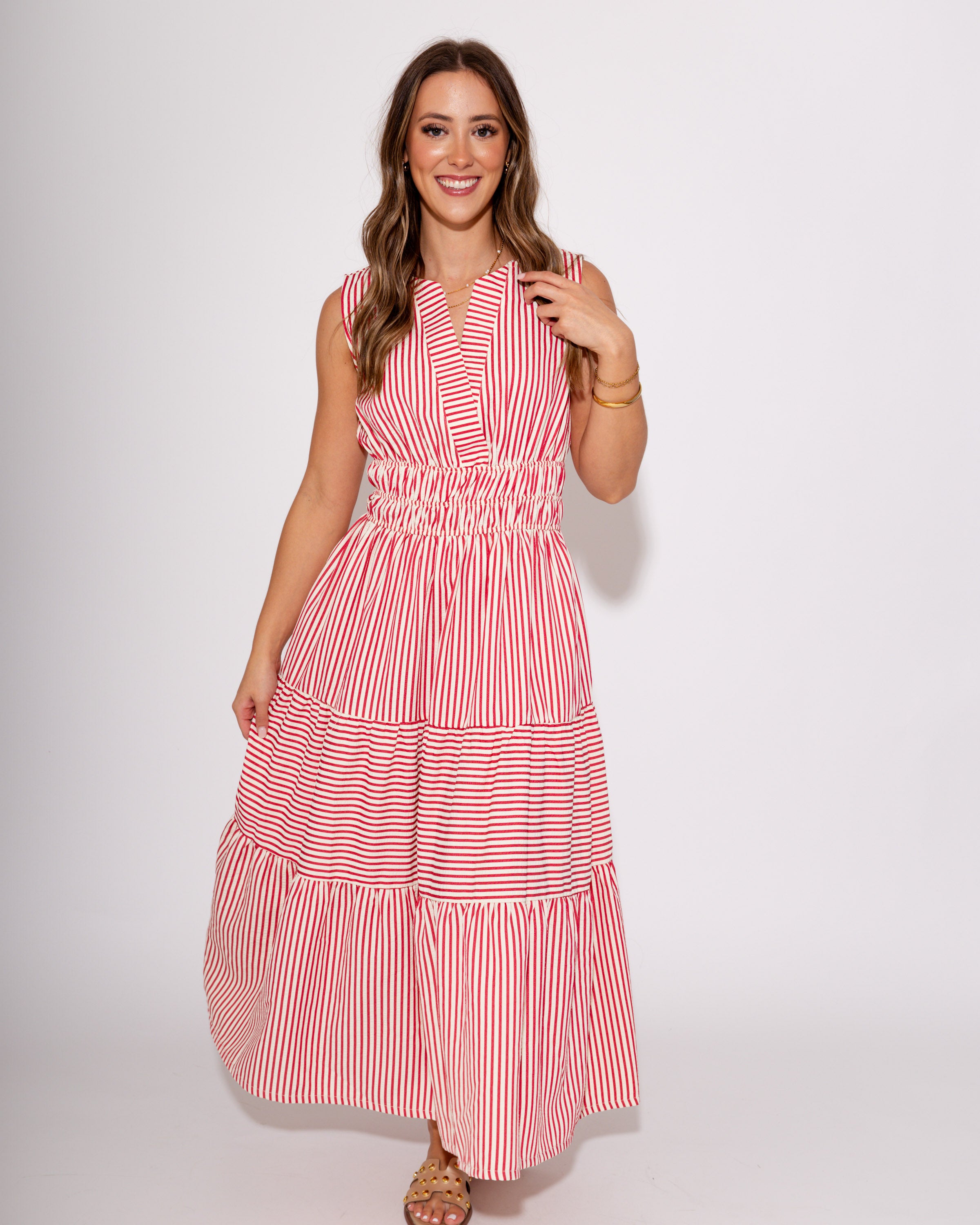 Scarlet Stroll Midi Dress