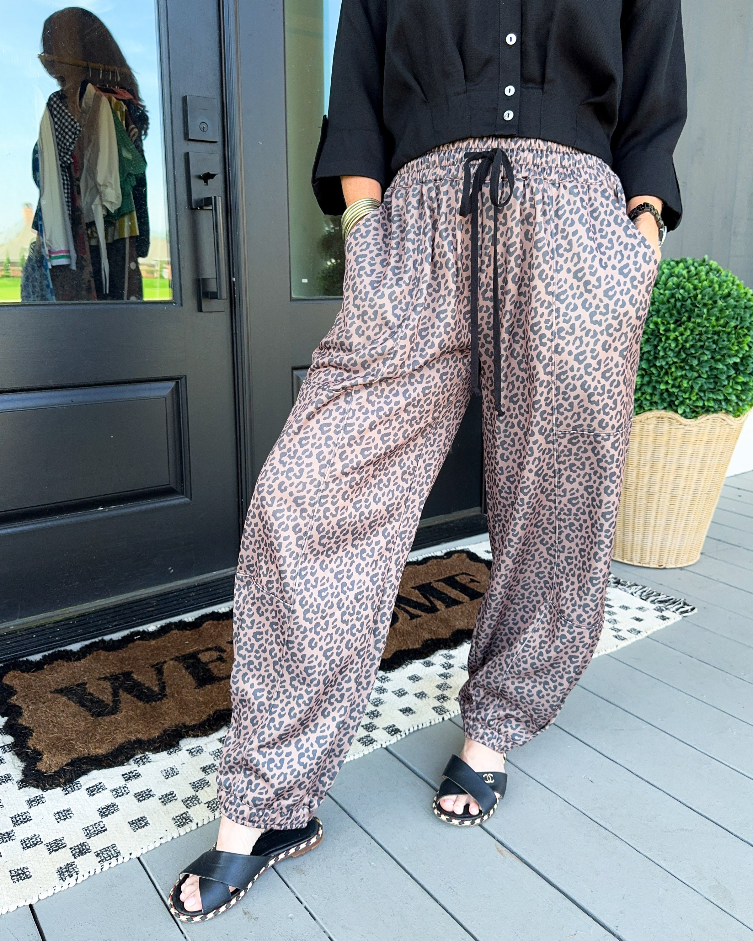 Leopard Print Jogger Pants