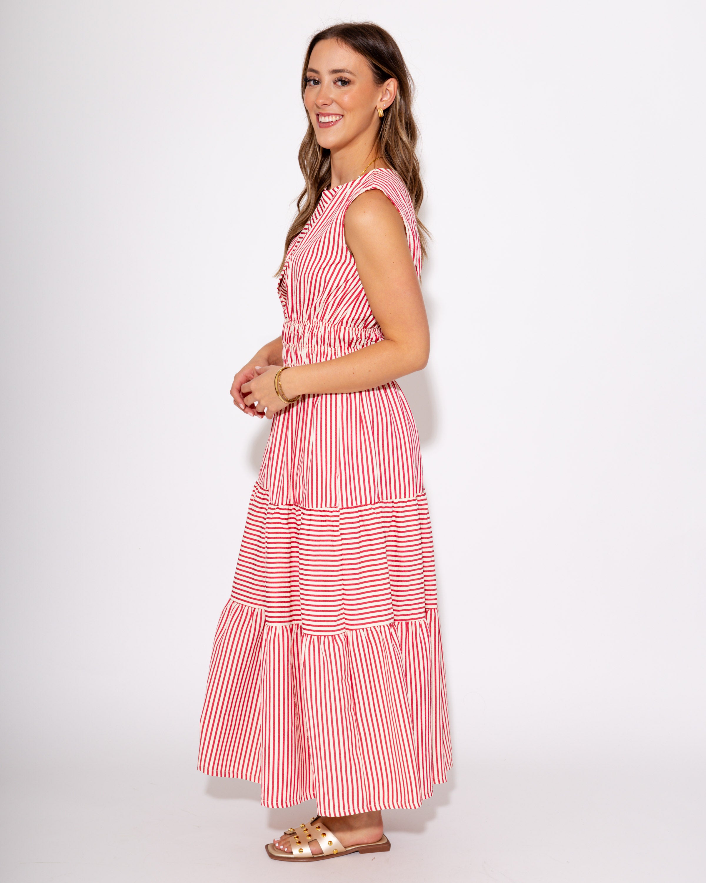 Scarlet Stroll Midi Dress