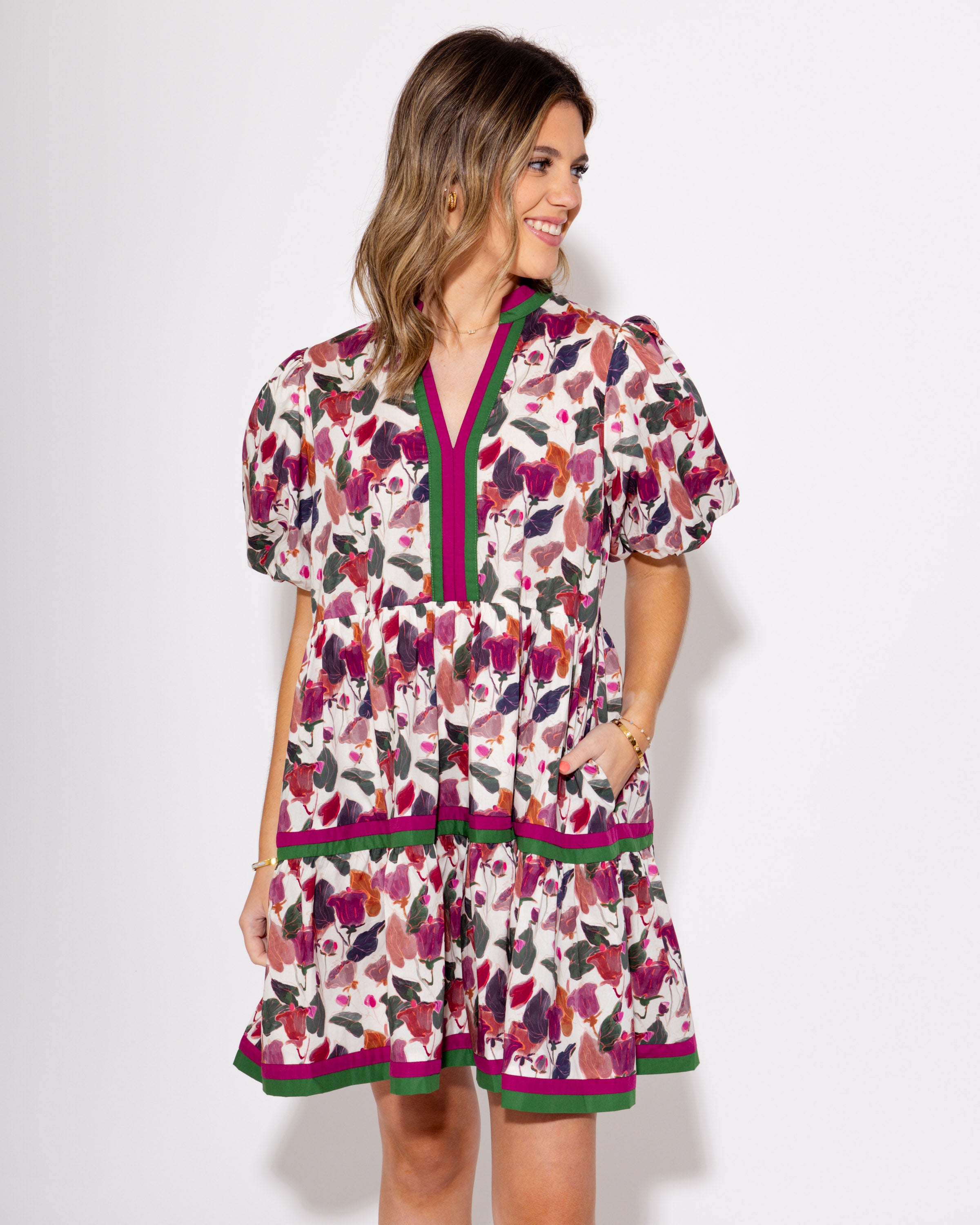 Petals in Plum Mini Dress