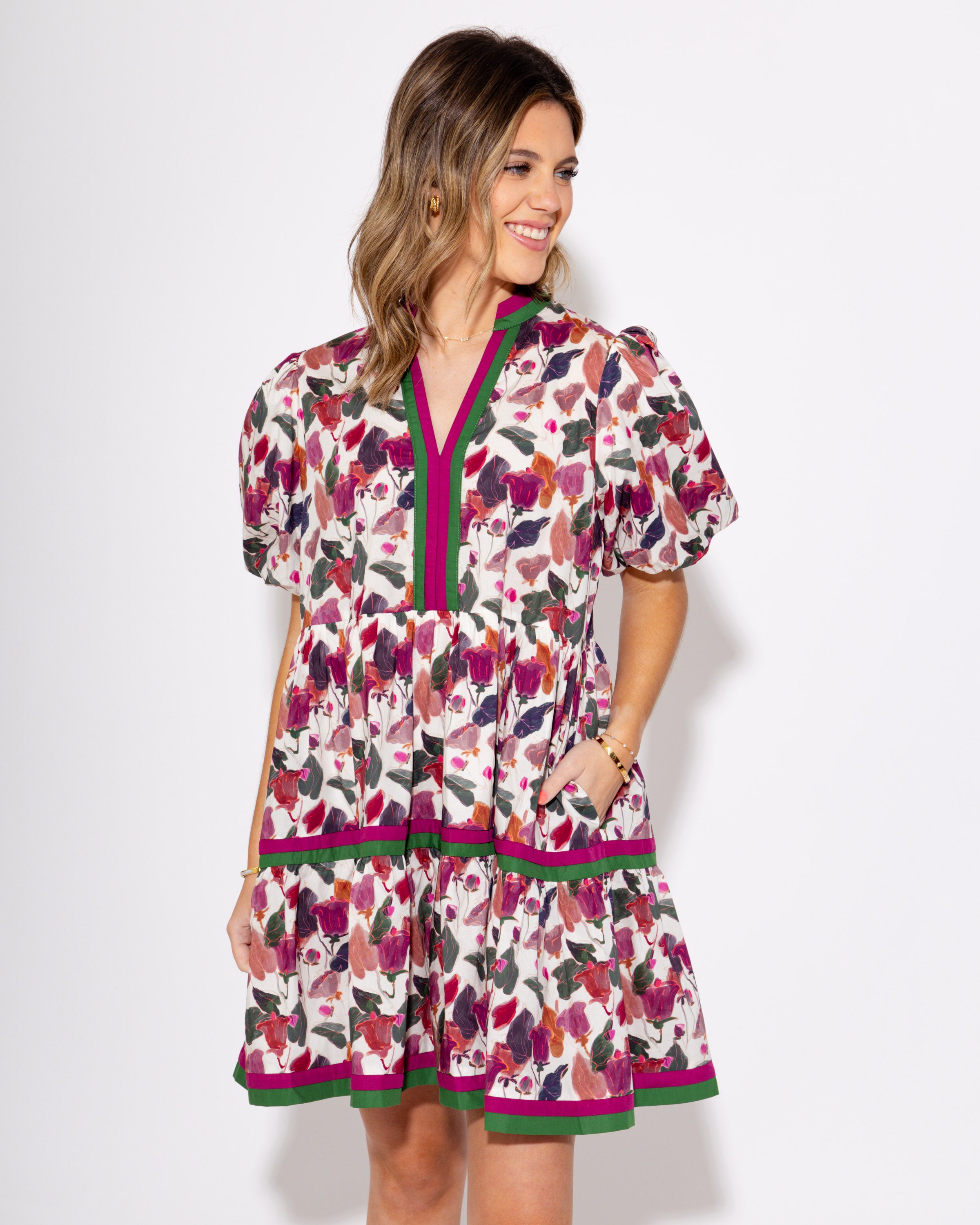 Petals in Plum Mini Dress