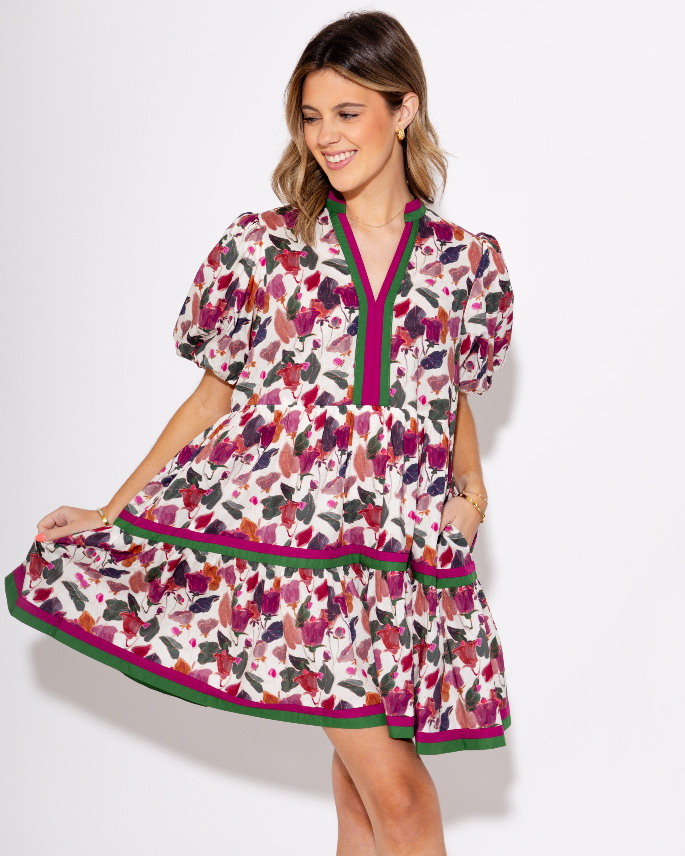 Petals in Plum Mini Dress