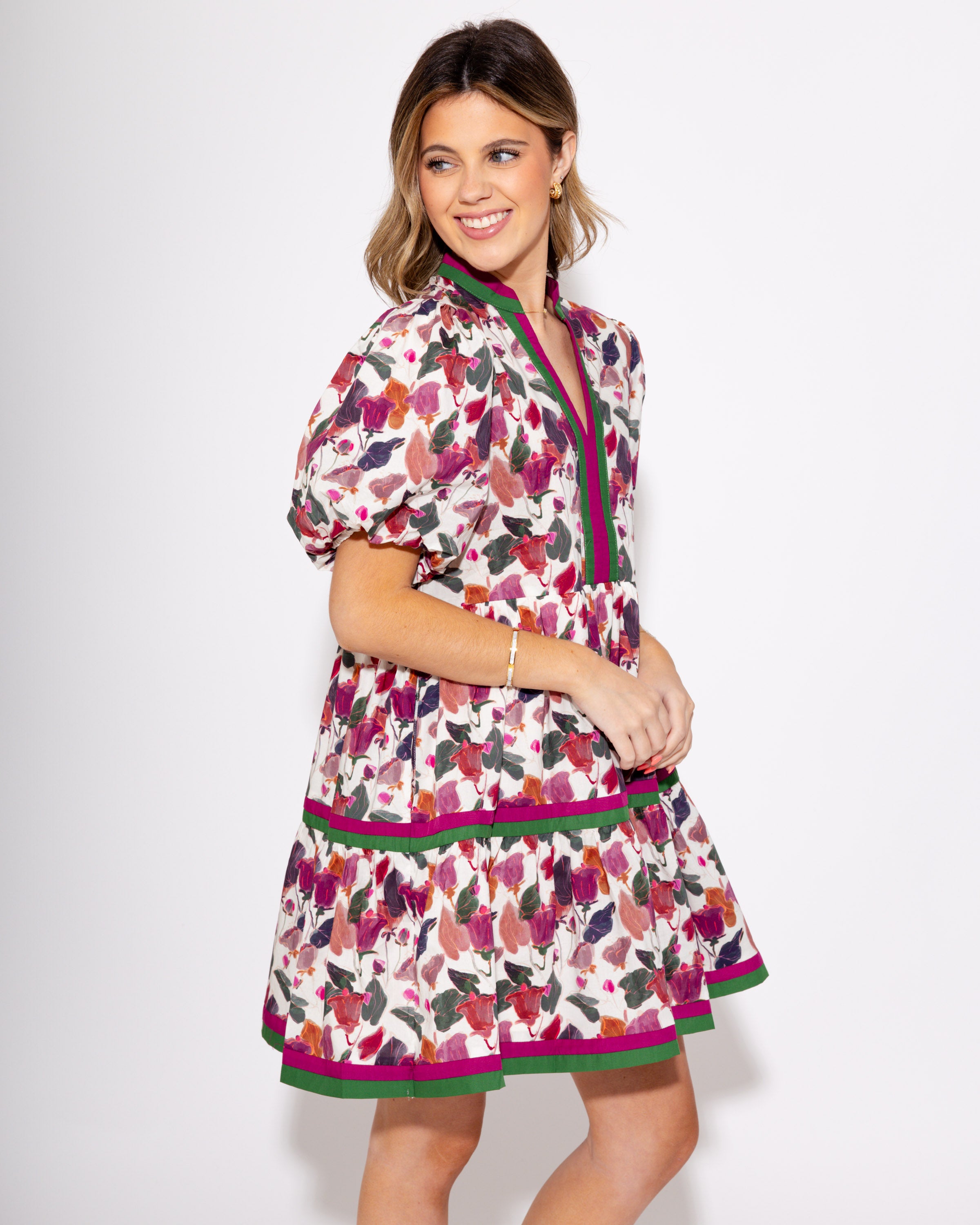 Petals in Plum Mini Dress