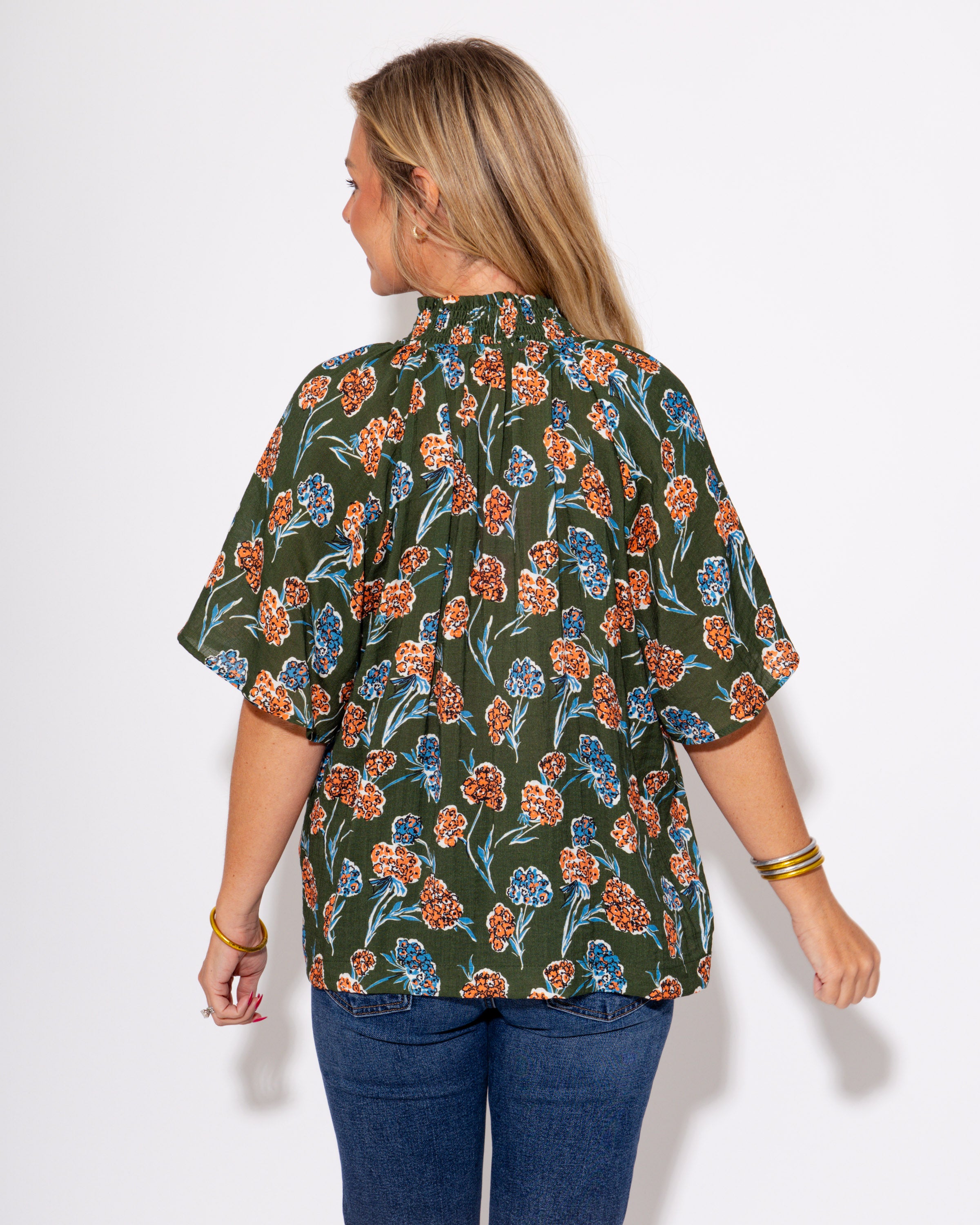 Garden Bloom Split Neck Top