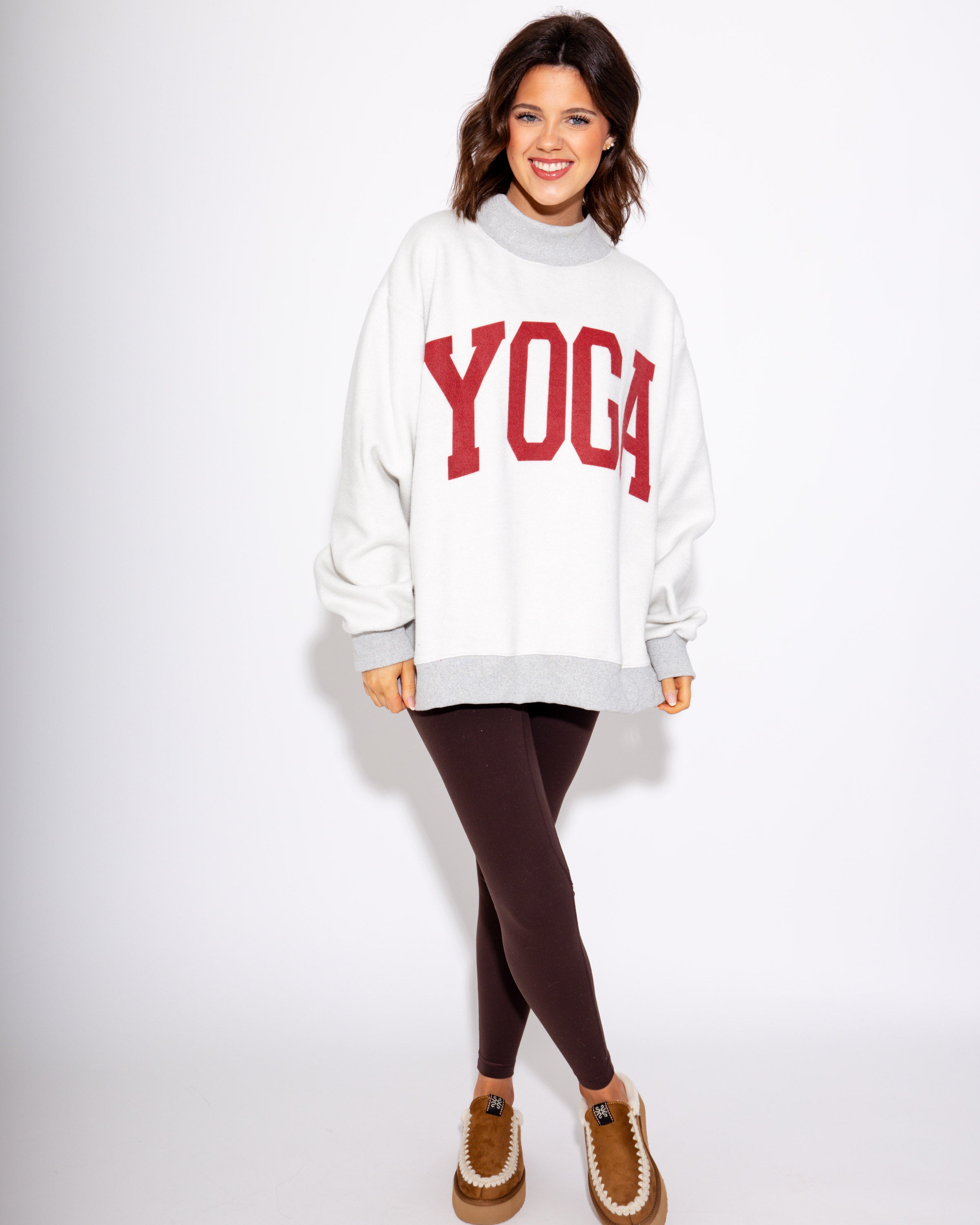 Pilates/Yoga Reversible Mock Neck Sweatshirt