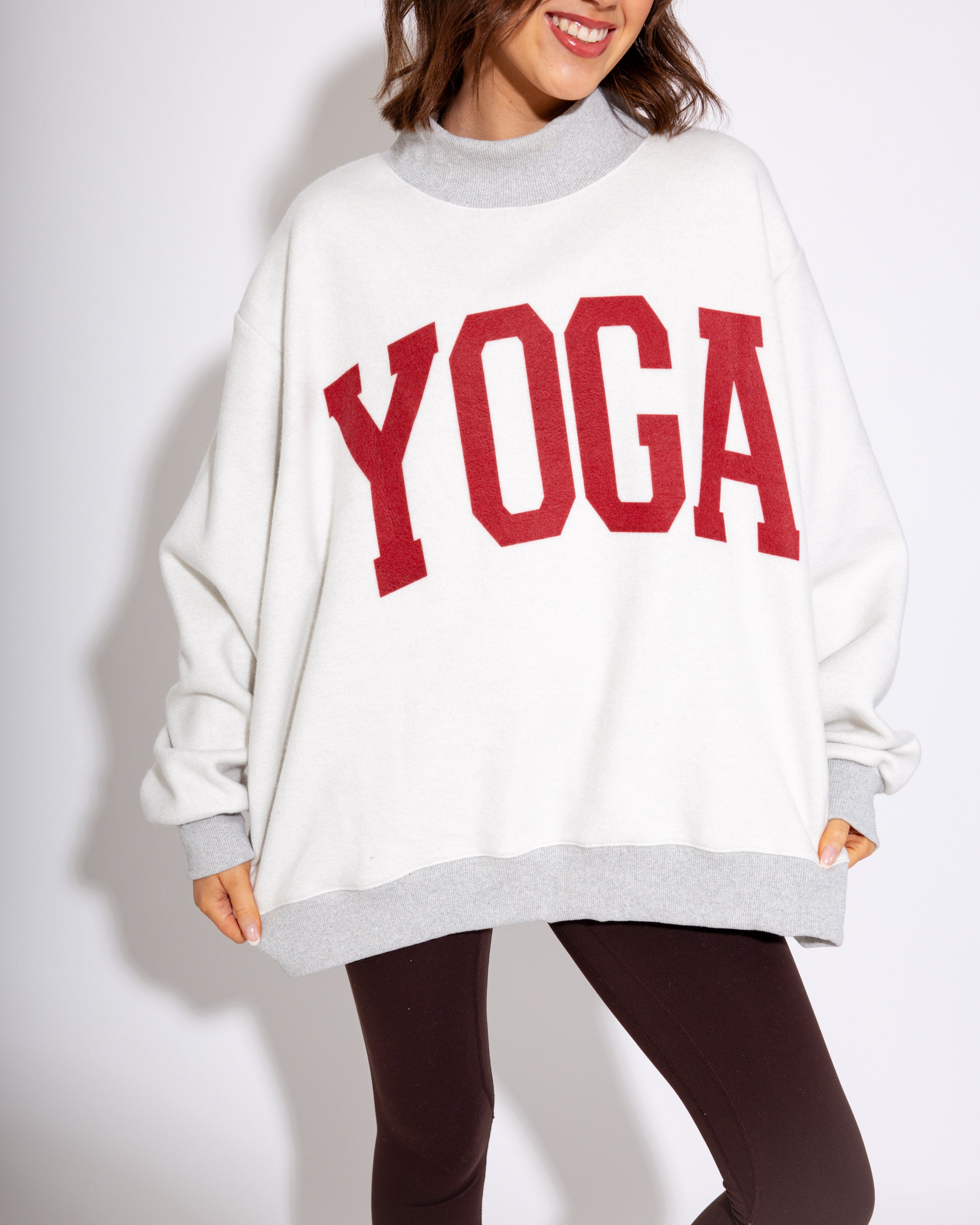 Pilates/Yoga Reversible Mock Neck Sweatshirt