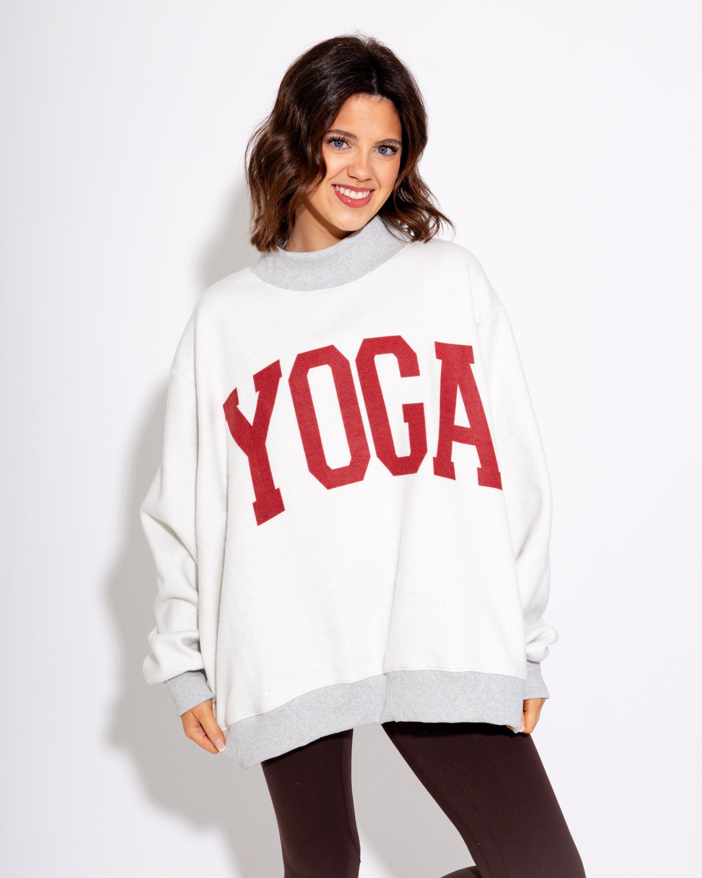 Pilates/Yoga Reversible Mock Neck Sweatshirt
