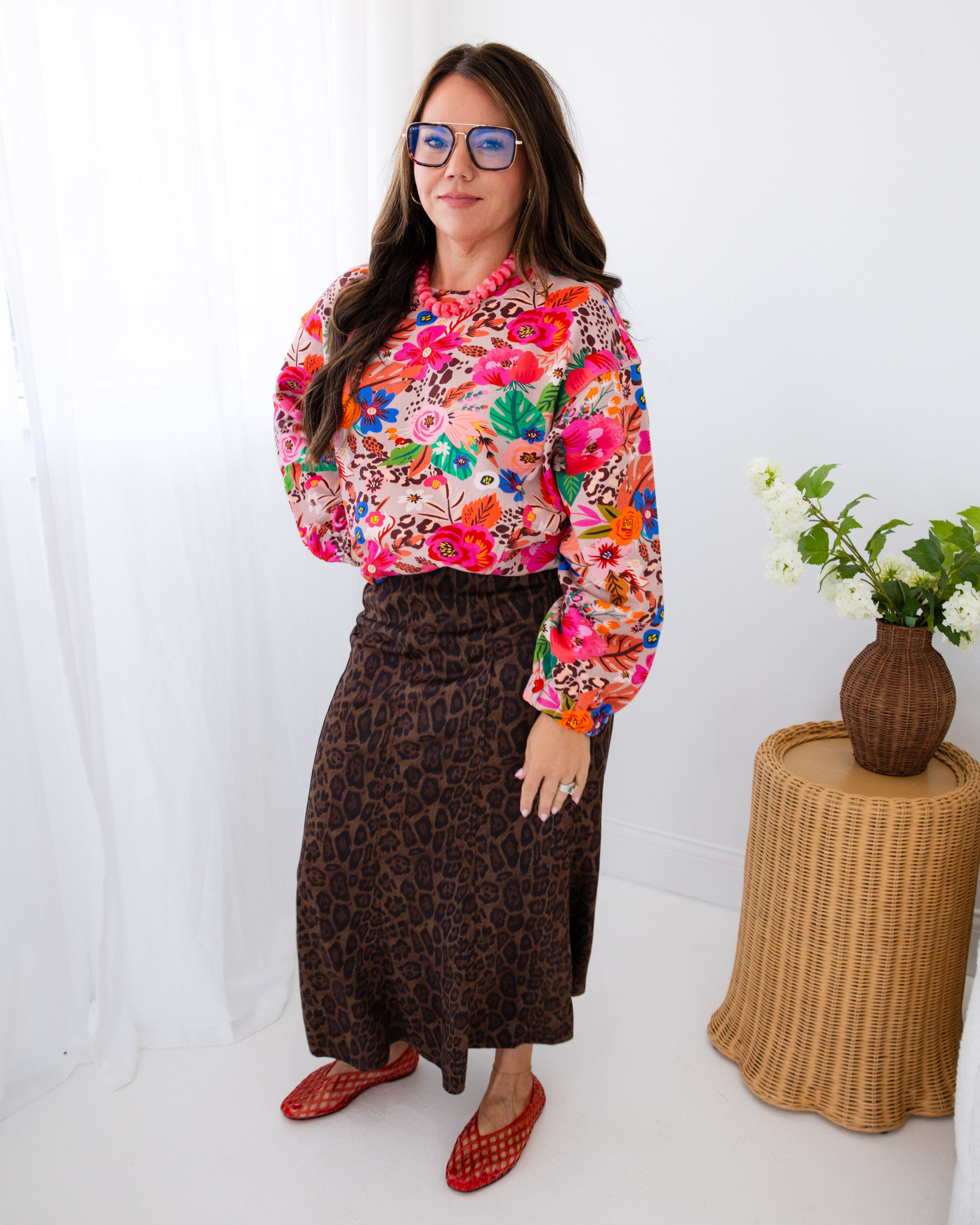 Ivy Jane | Crew Neck Sweatshirt in Fall Floral
