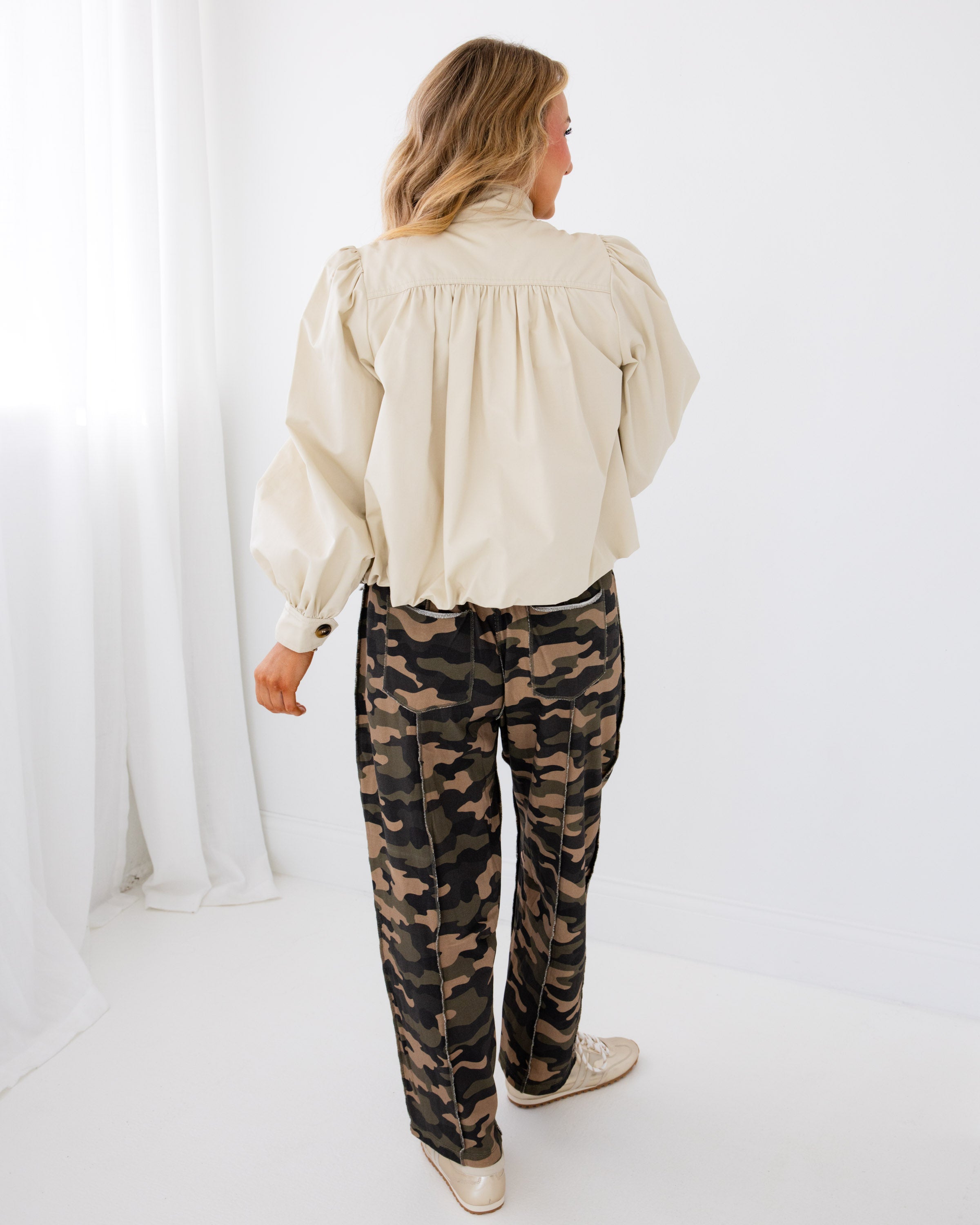 Cream Everyday Zip Up Jacket