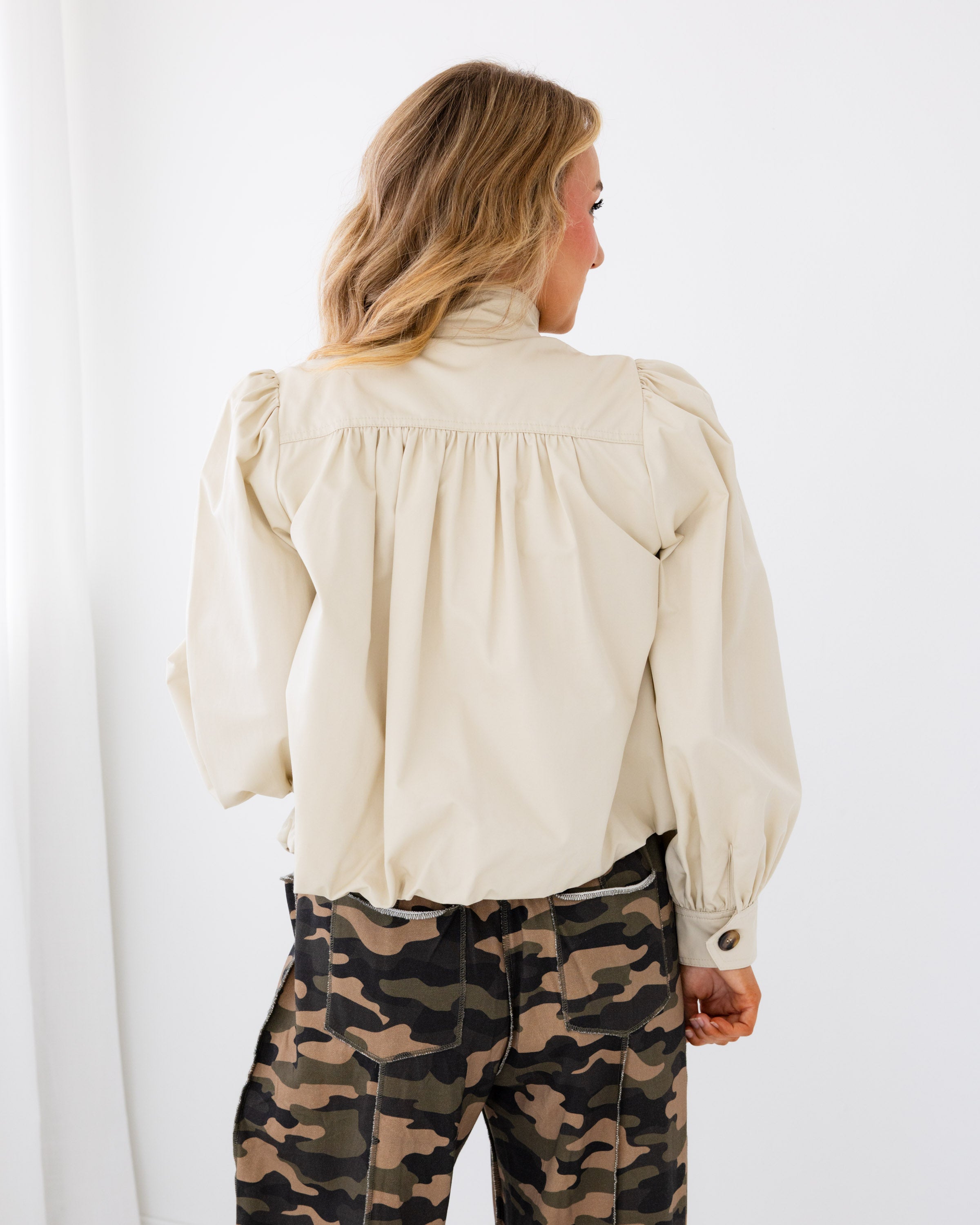 Cream Everyday Zip Up Jacket