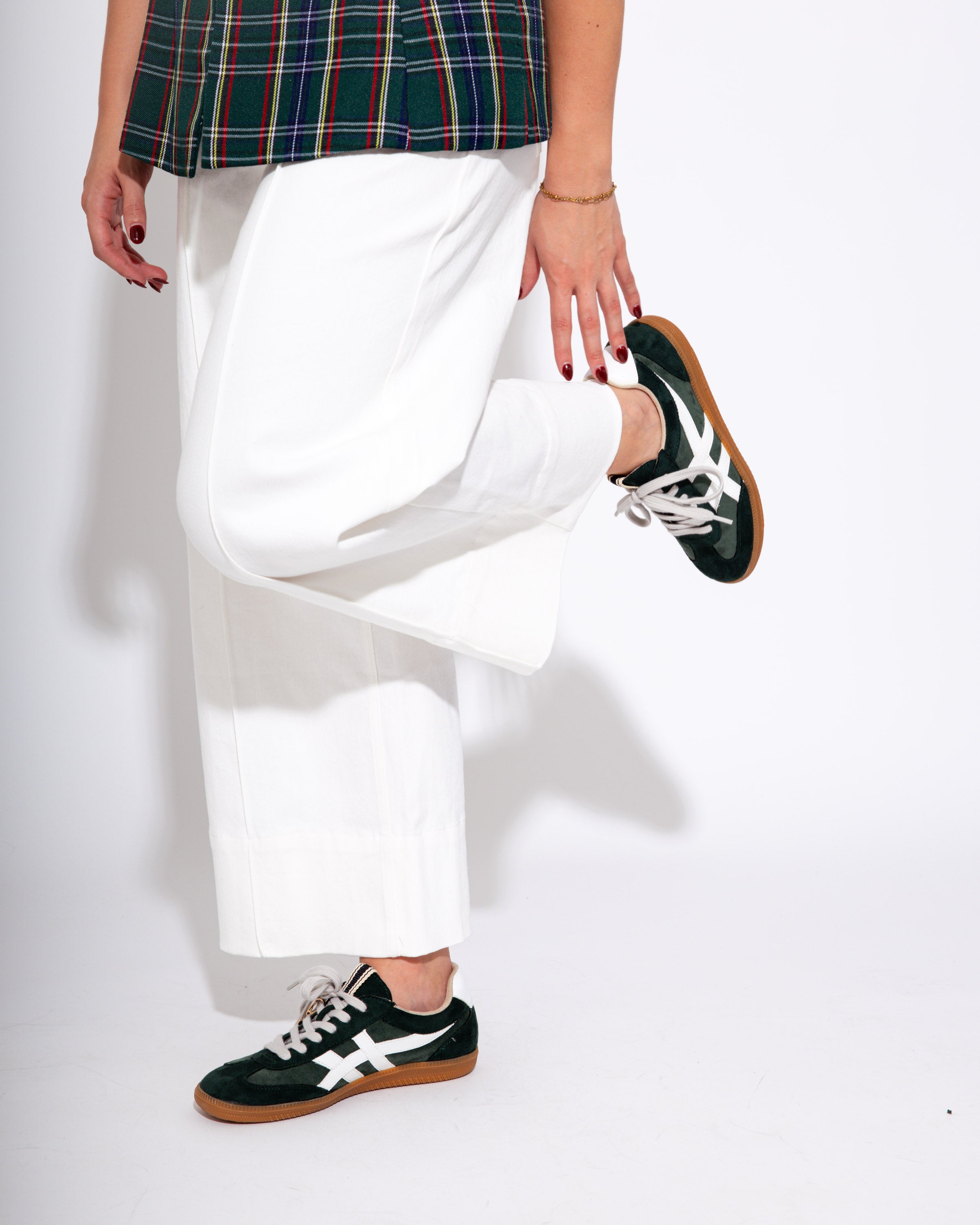 Sasha Sneaker in Green Suede