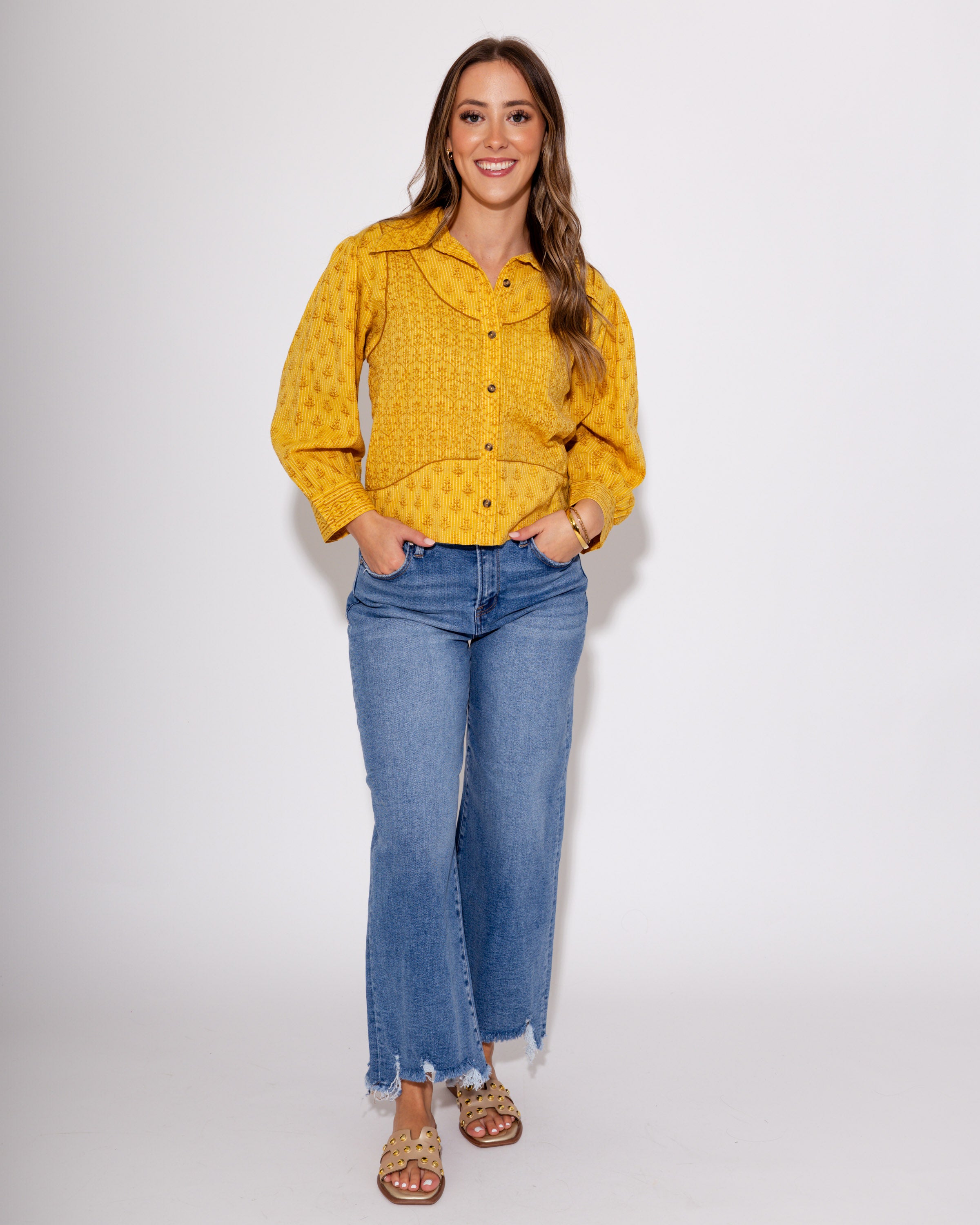 Ivy Jane I Golden Hour Cropped Button up