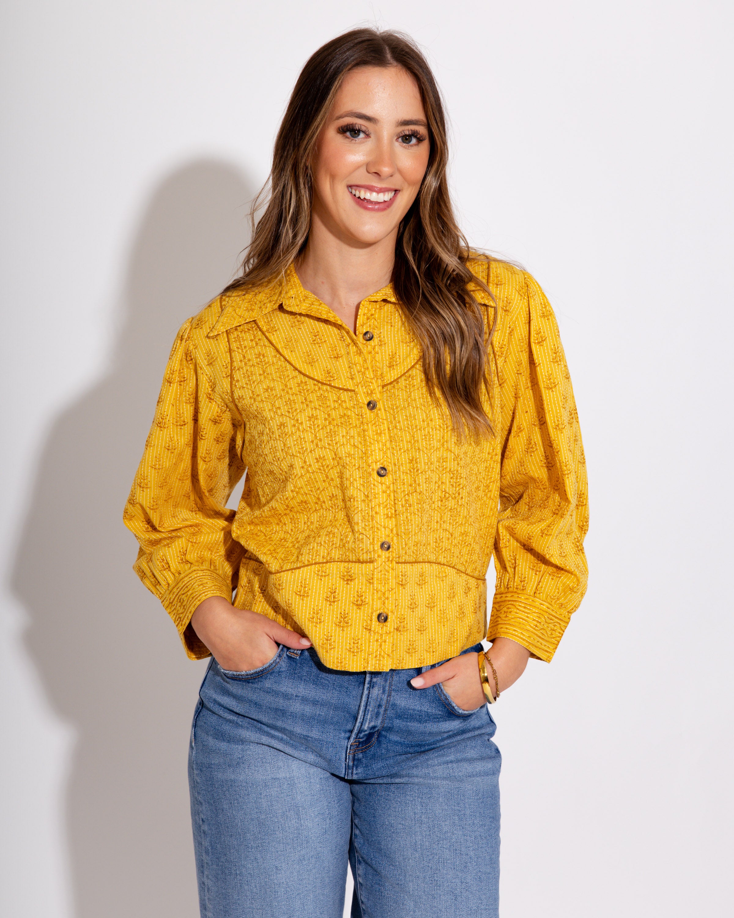 Ivy Jane I Golden Hour Cropped Button up