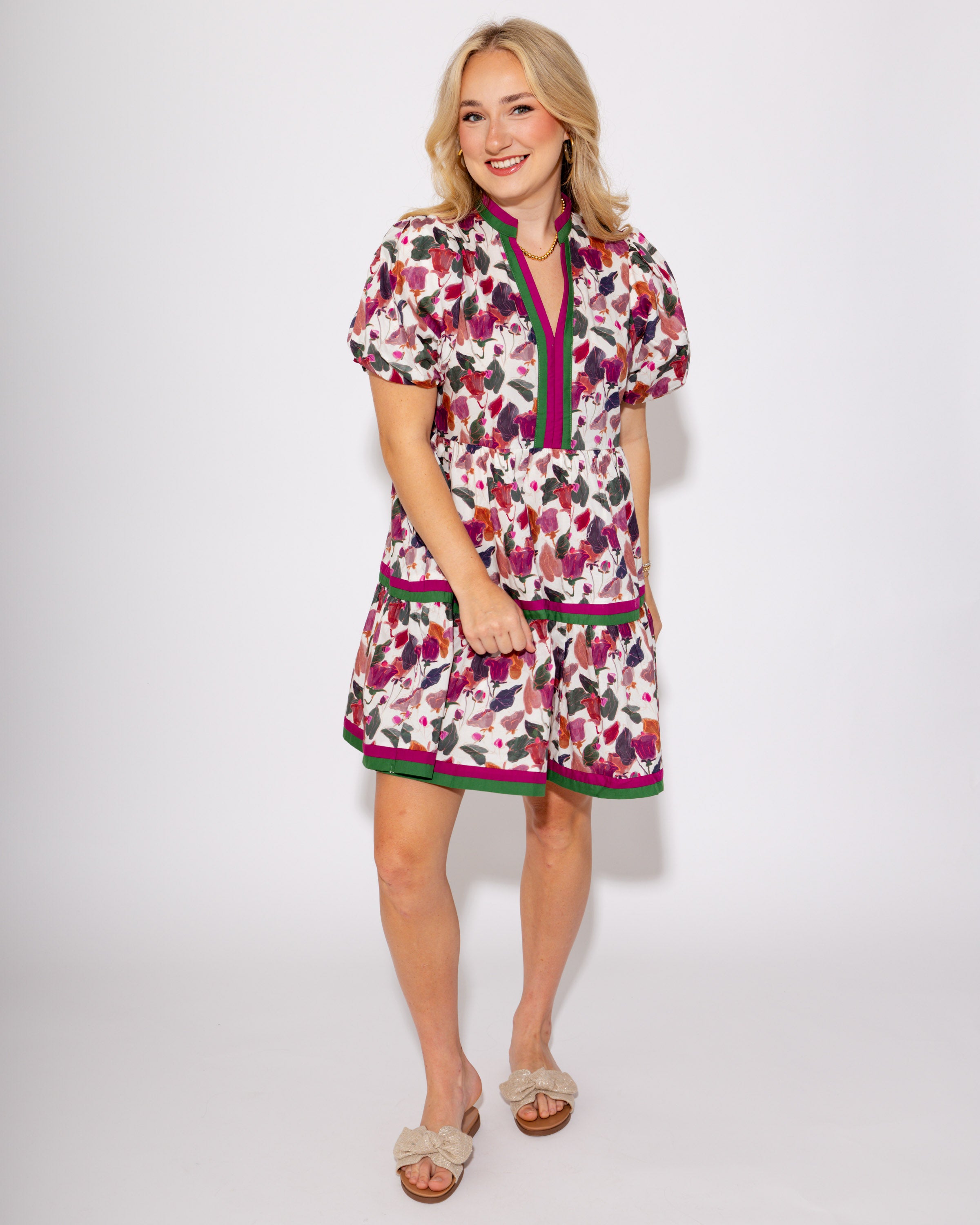 Petals in Plum Mini Dress