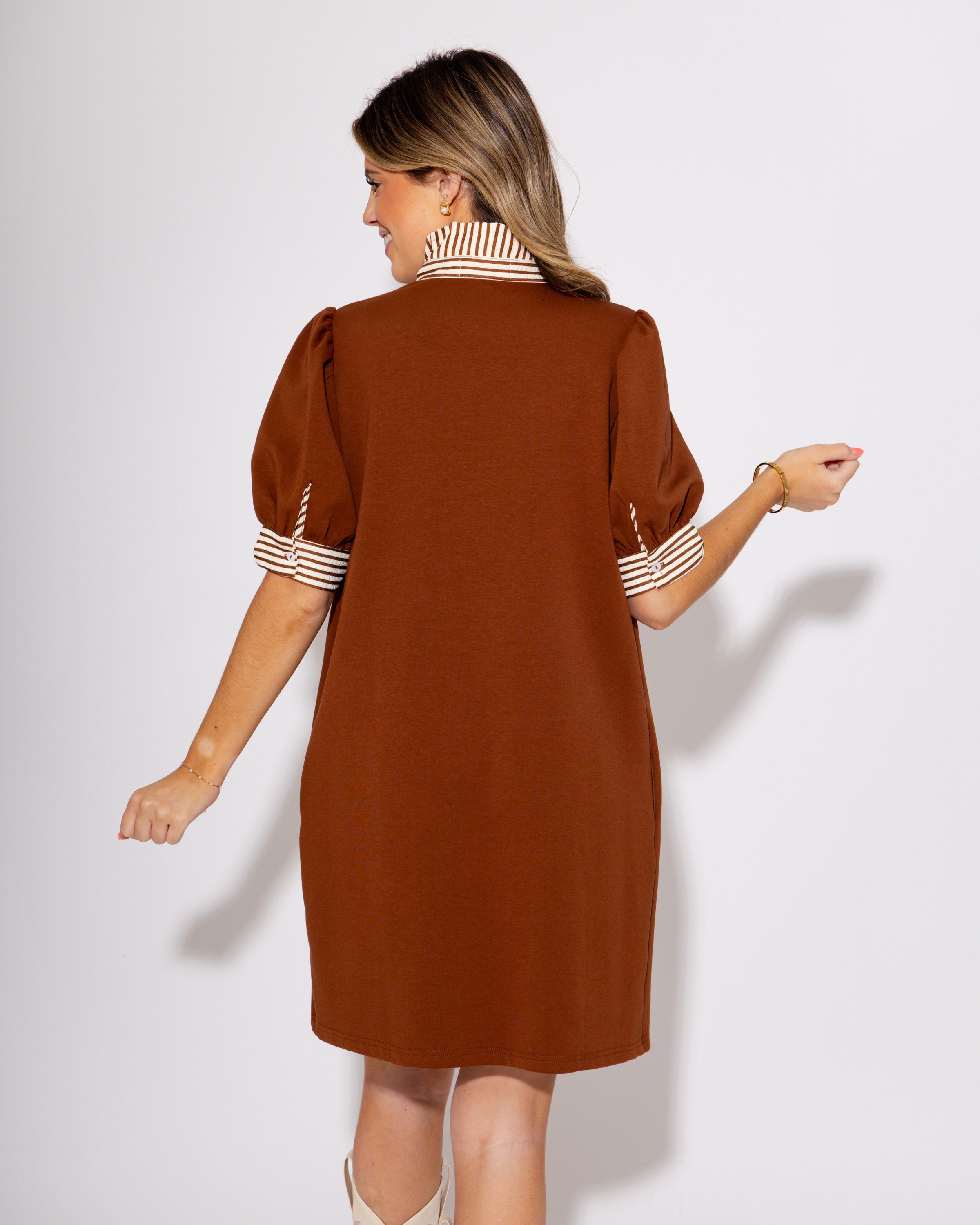 Rally Ready Polo Dress in Brown