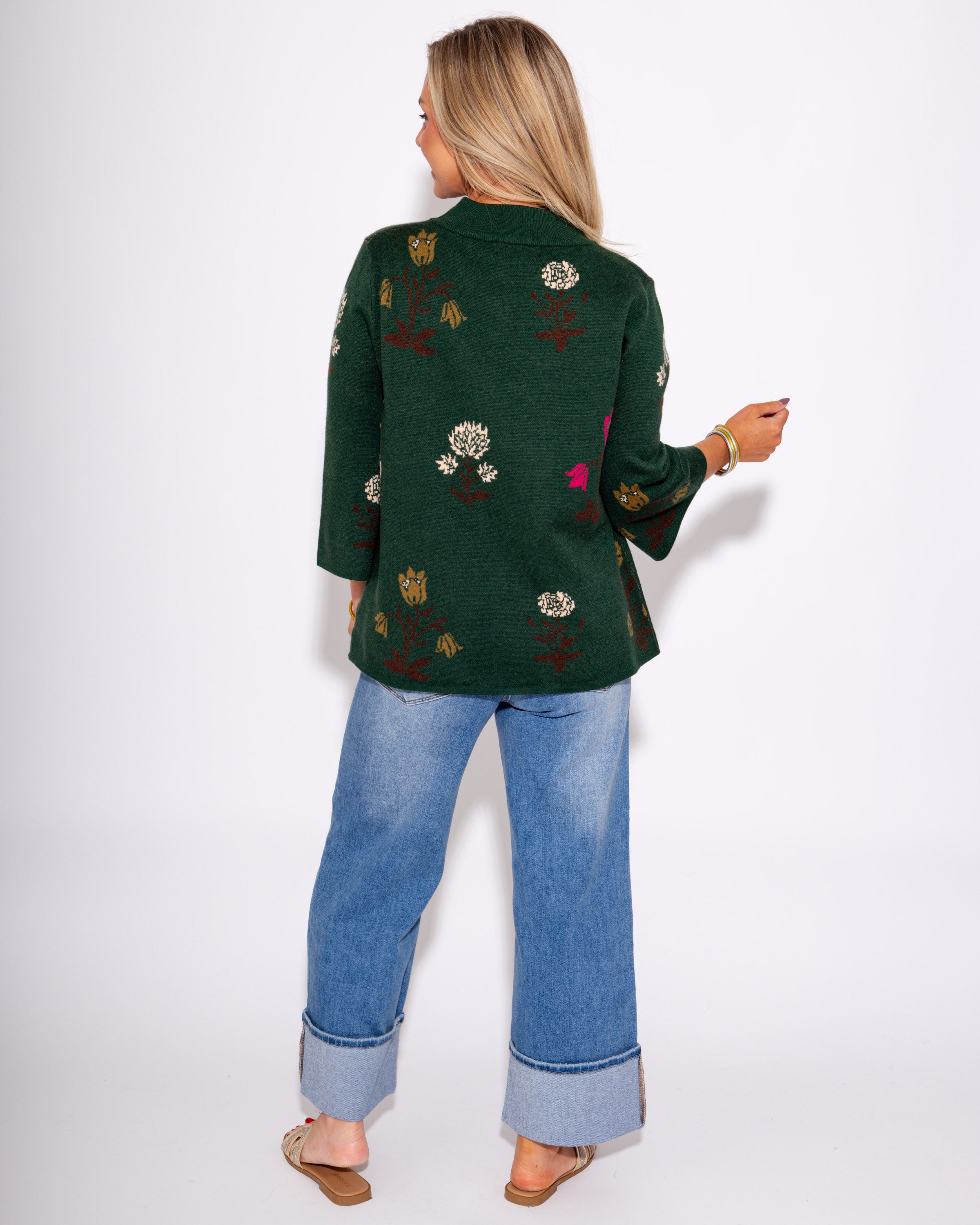 Floral Jacquard Sweater Top