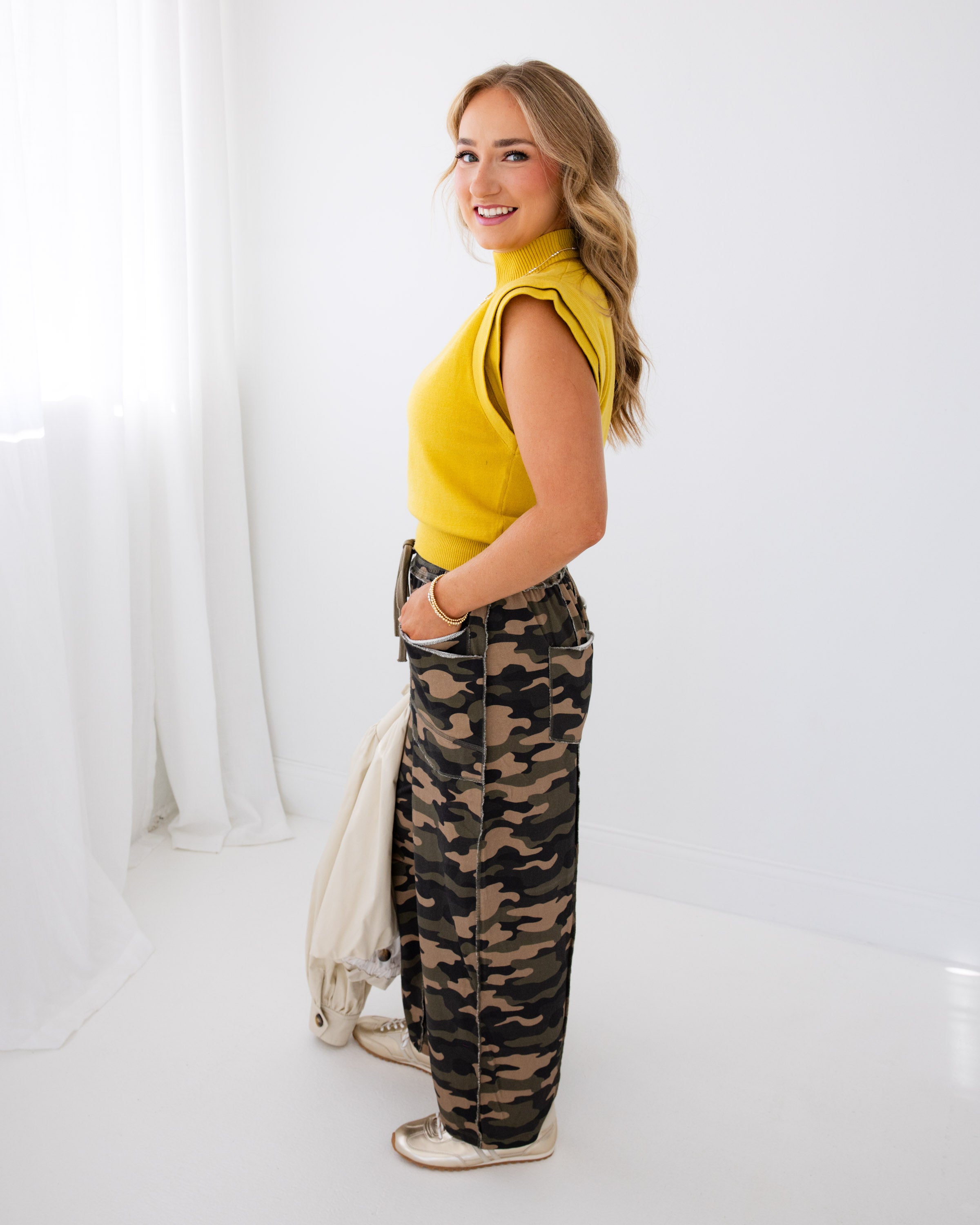 Camo Barrel Fit Utility Knit Pants