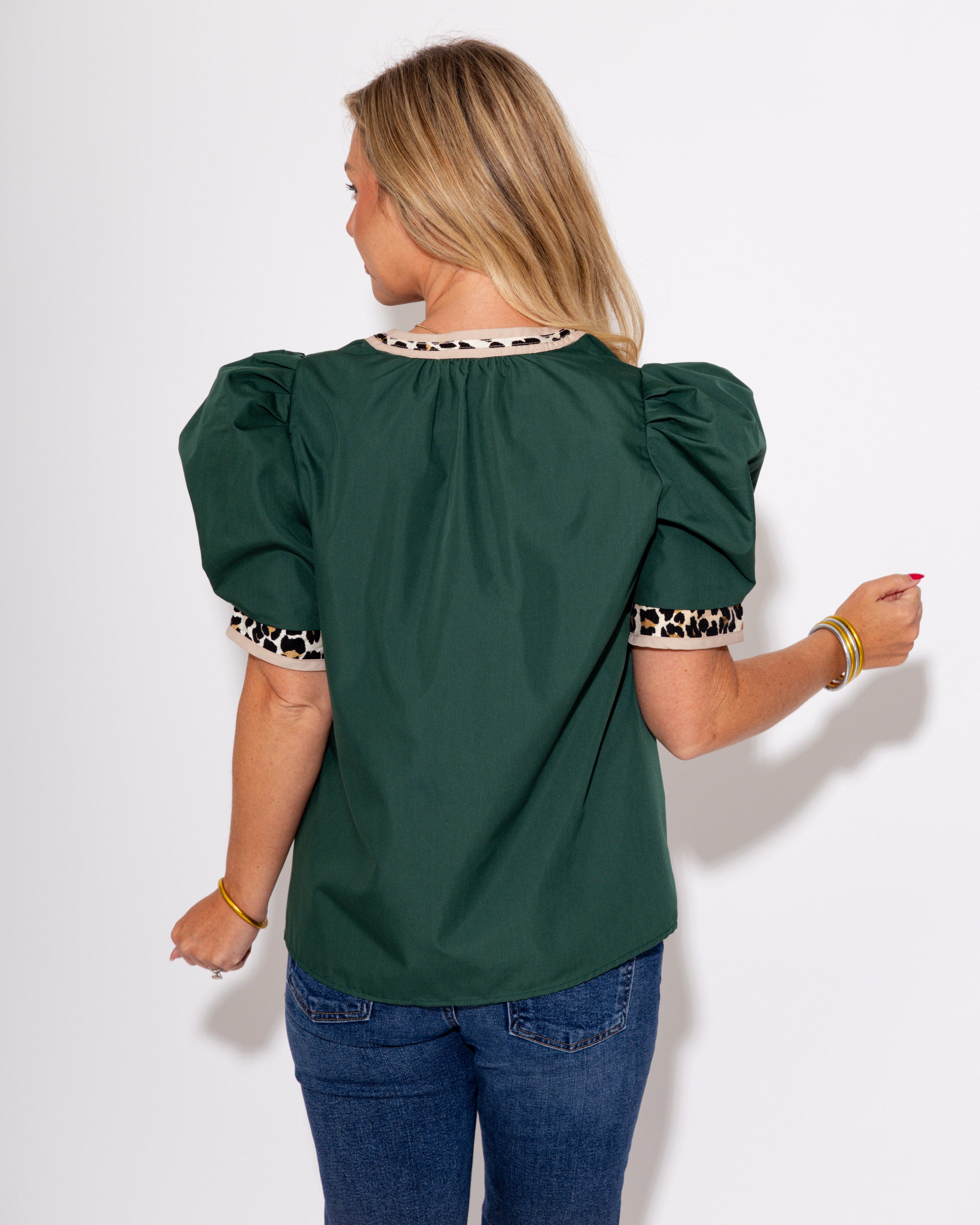 Barely Wild Top in Hunter Green