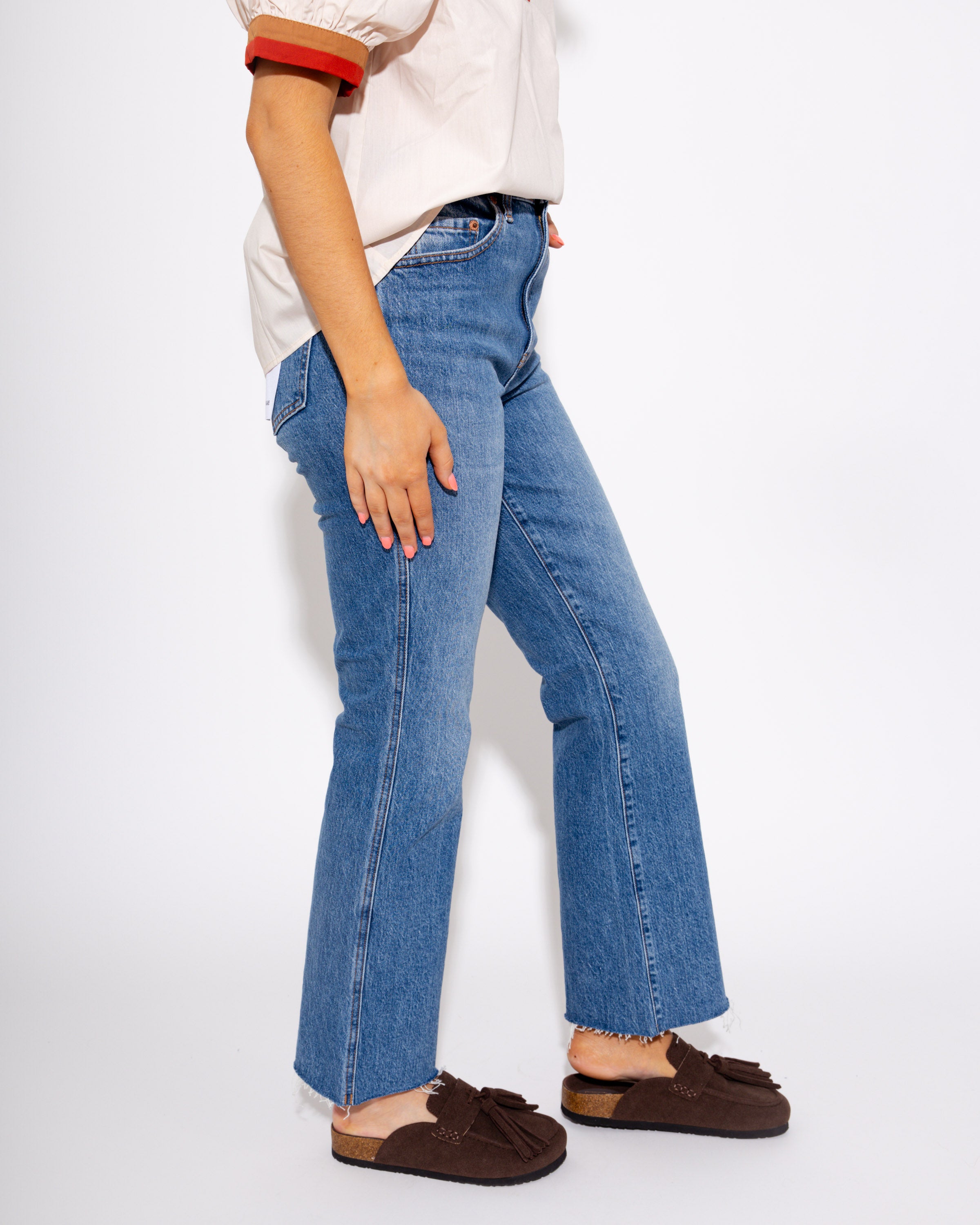 SOHO High Rise Ankle Flare in Vixen