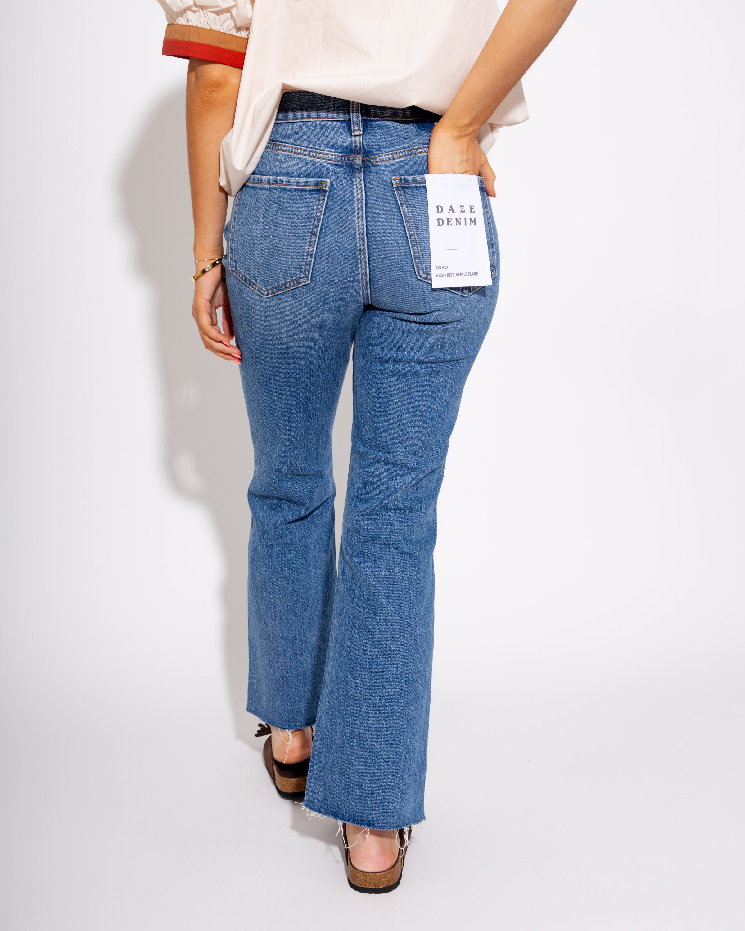 SOHO High Rise Ankle Flare in Vixen