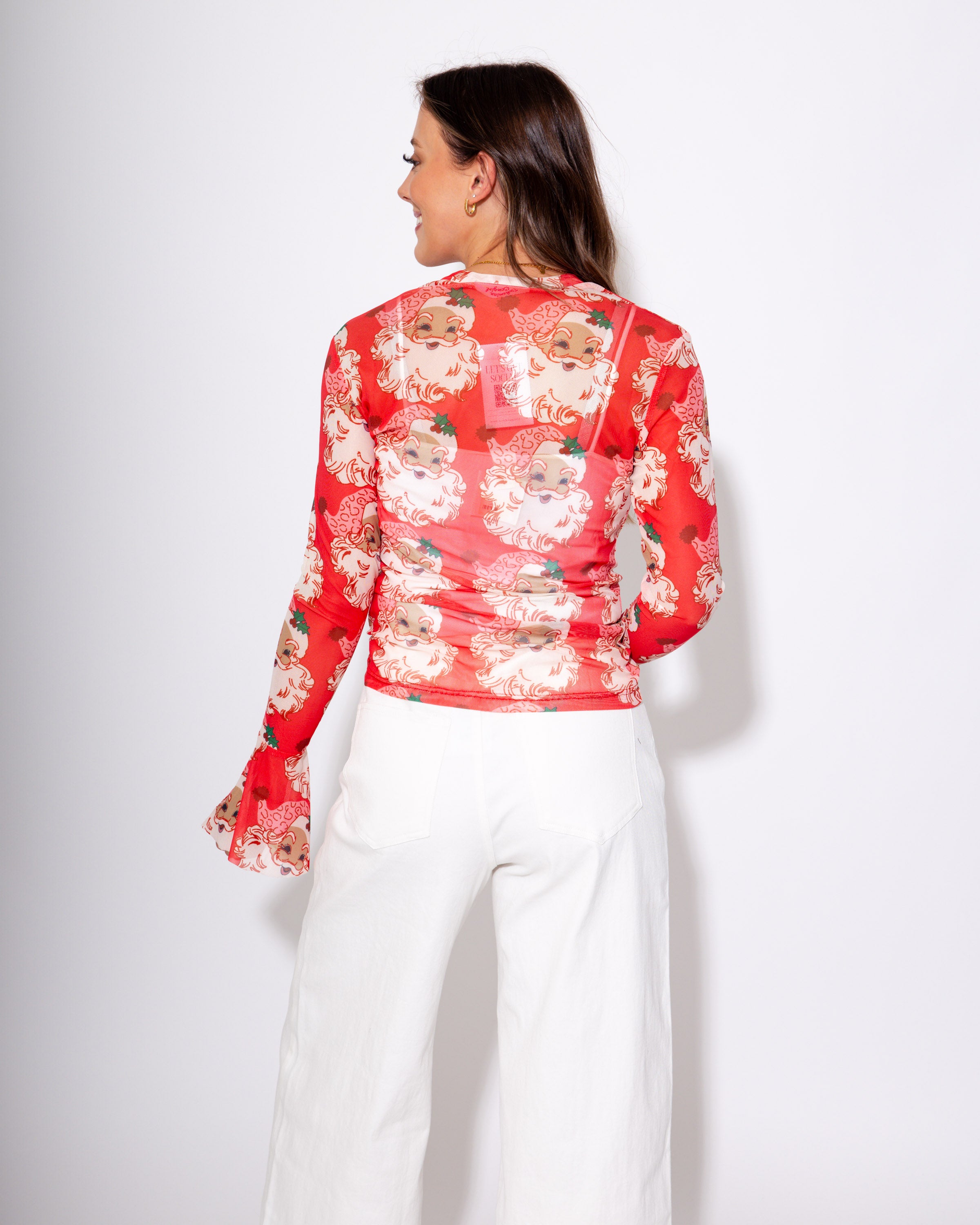 Santa Mesh Top in Red