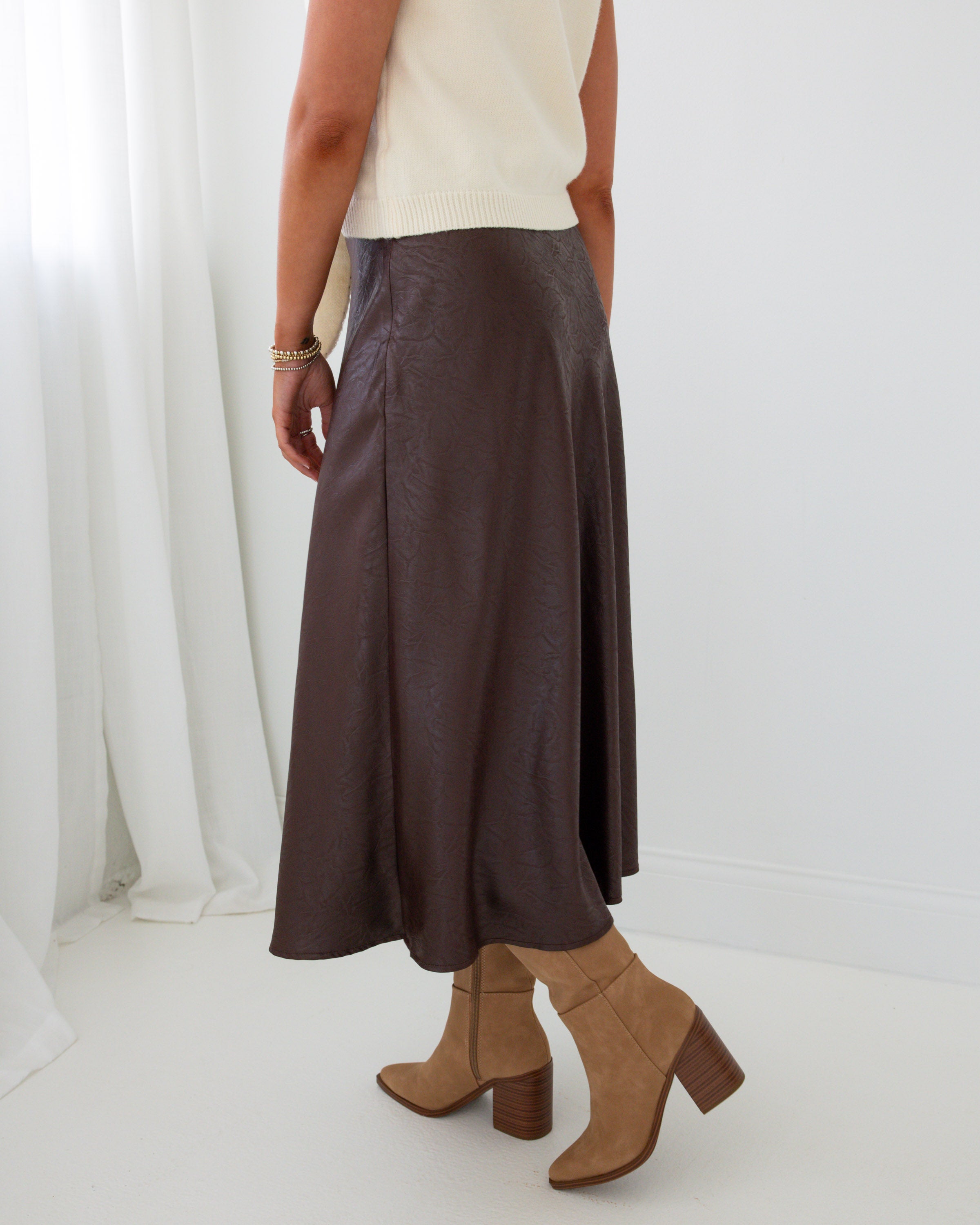 Dark Brown Leopard Maxi Skirt