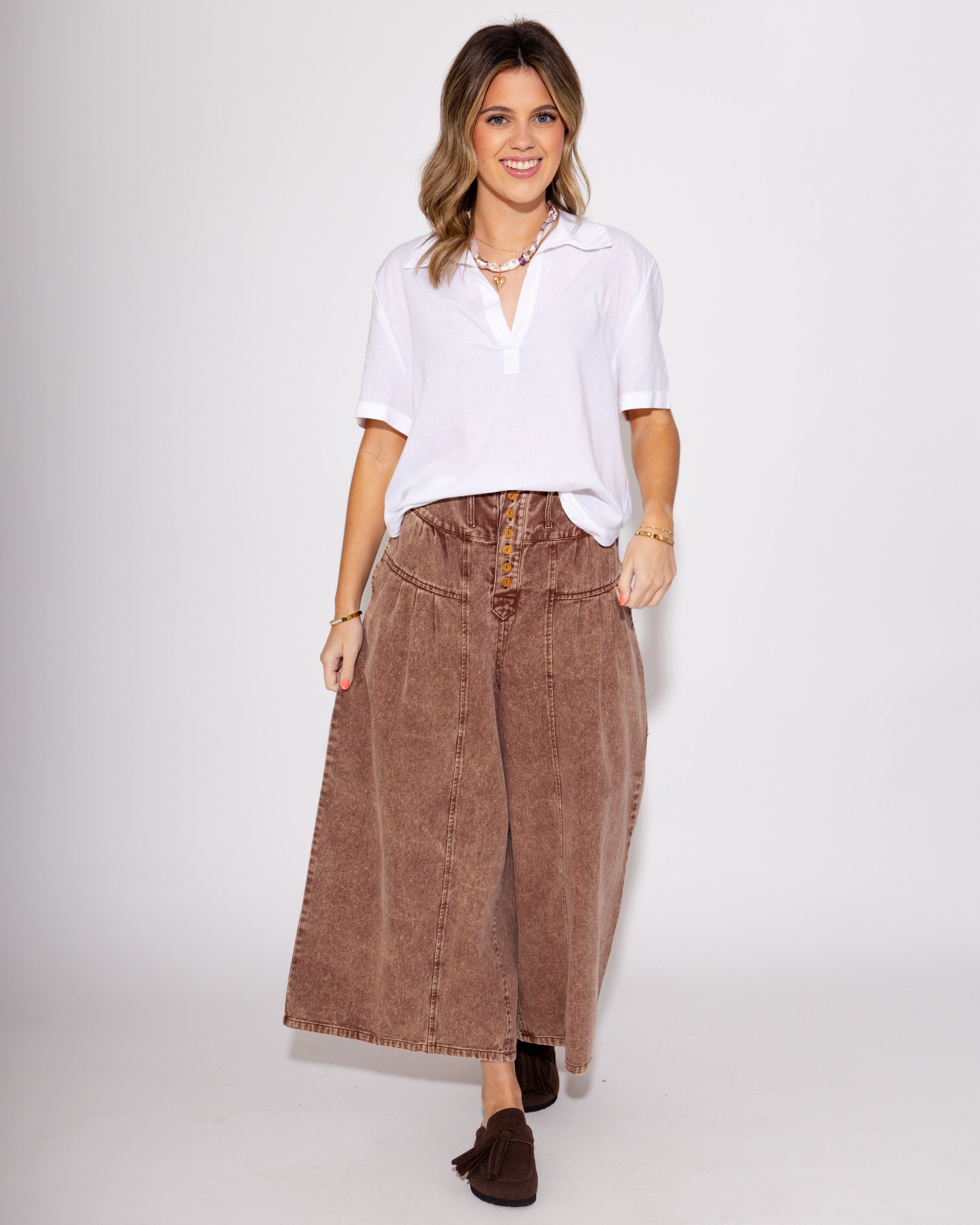 Easy Staple Short Sleeve Top in White