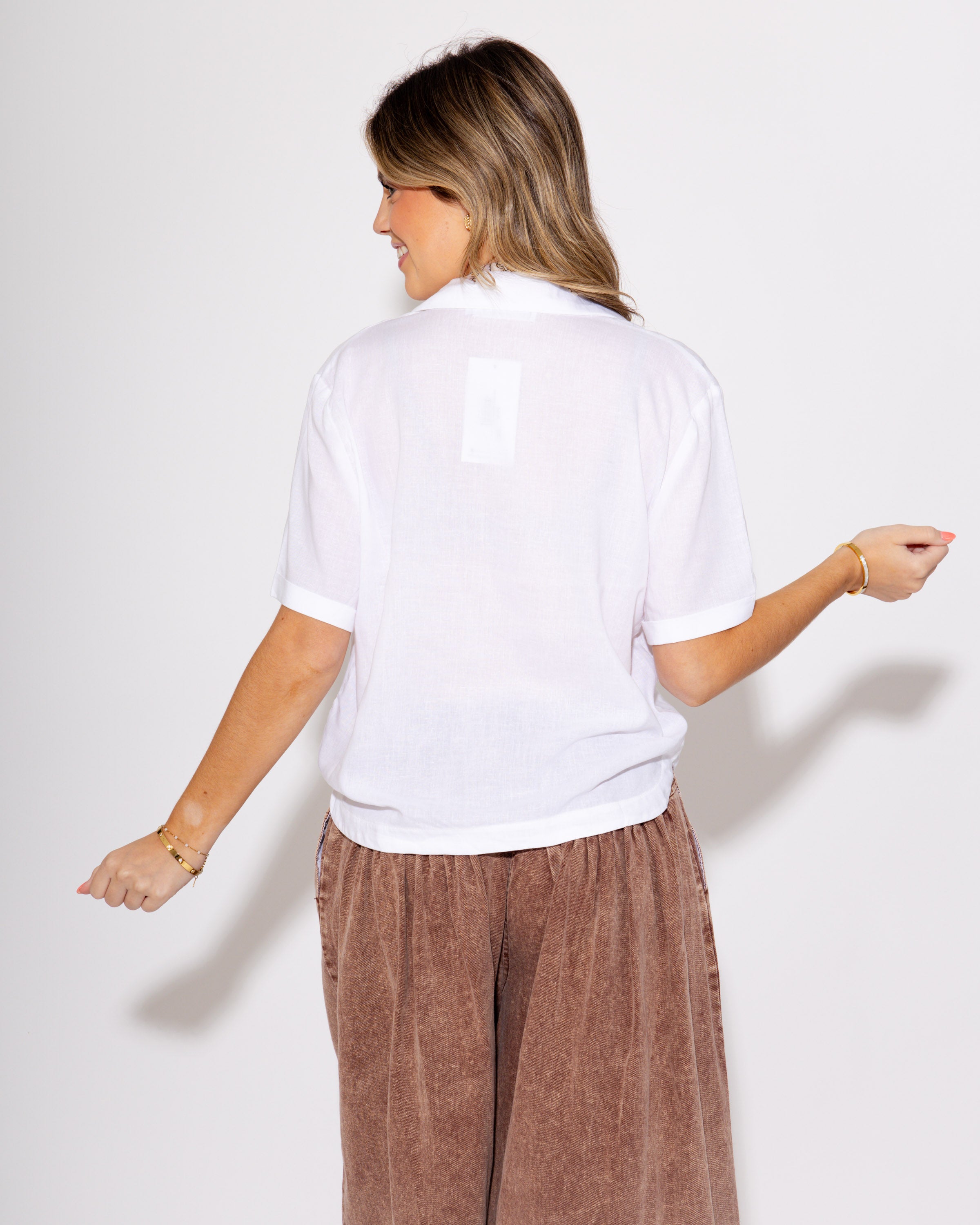 Easy Staple Short Sleeve Top in White
