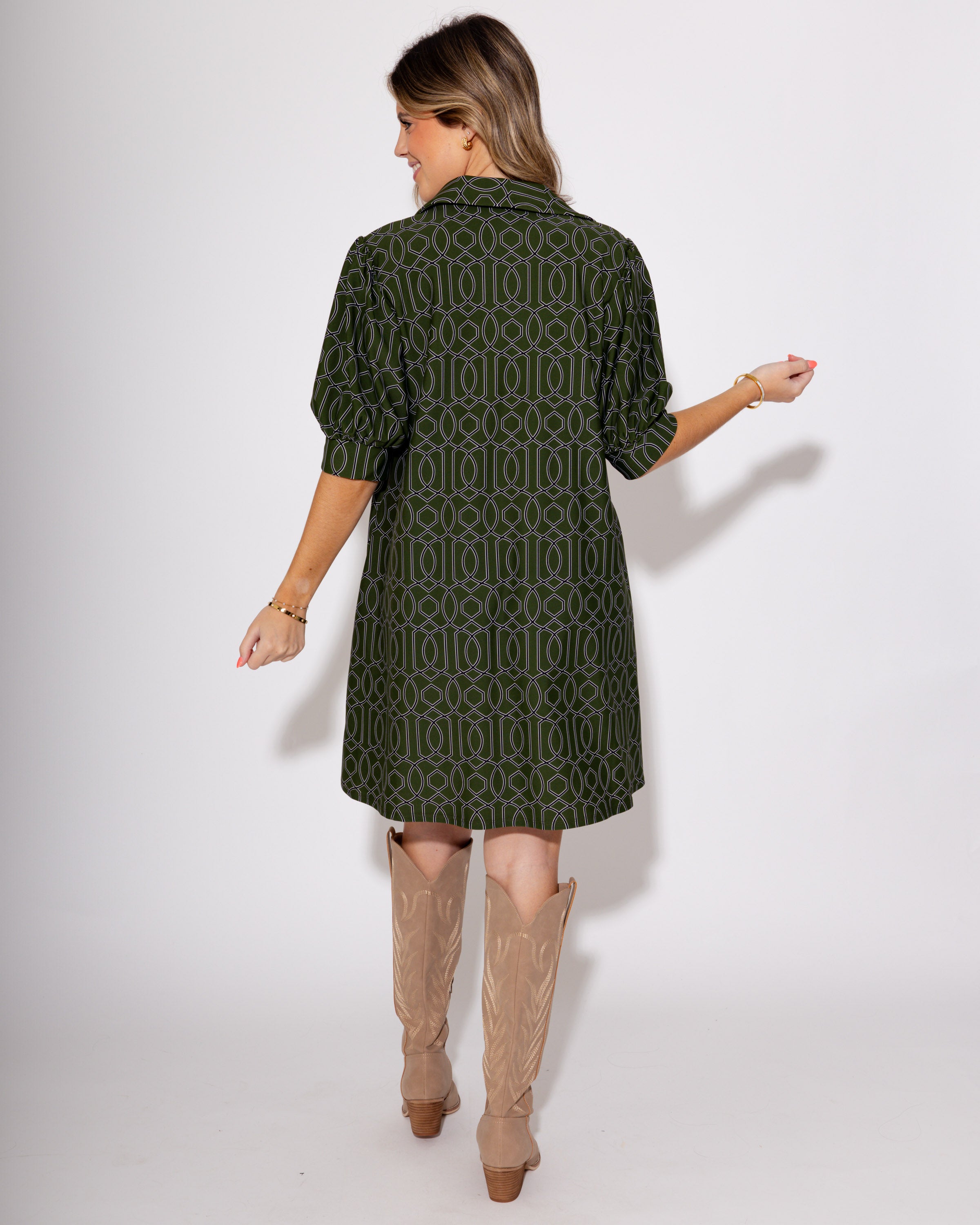 Jude Connally | Emerson Dress in garden Gate Loden