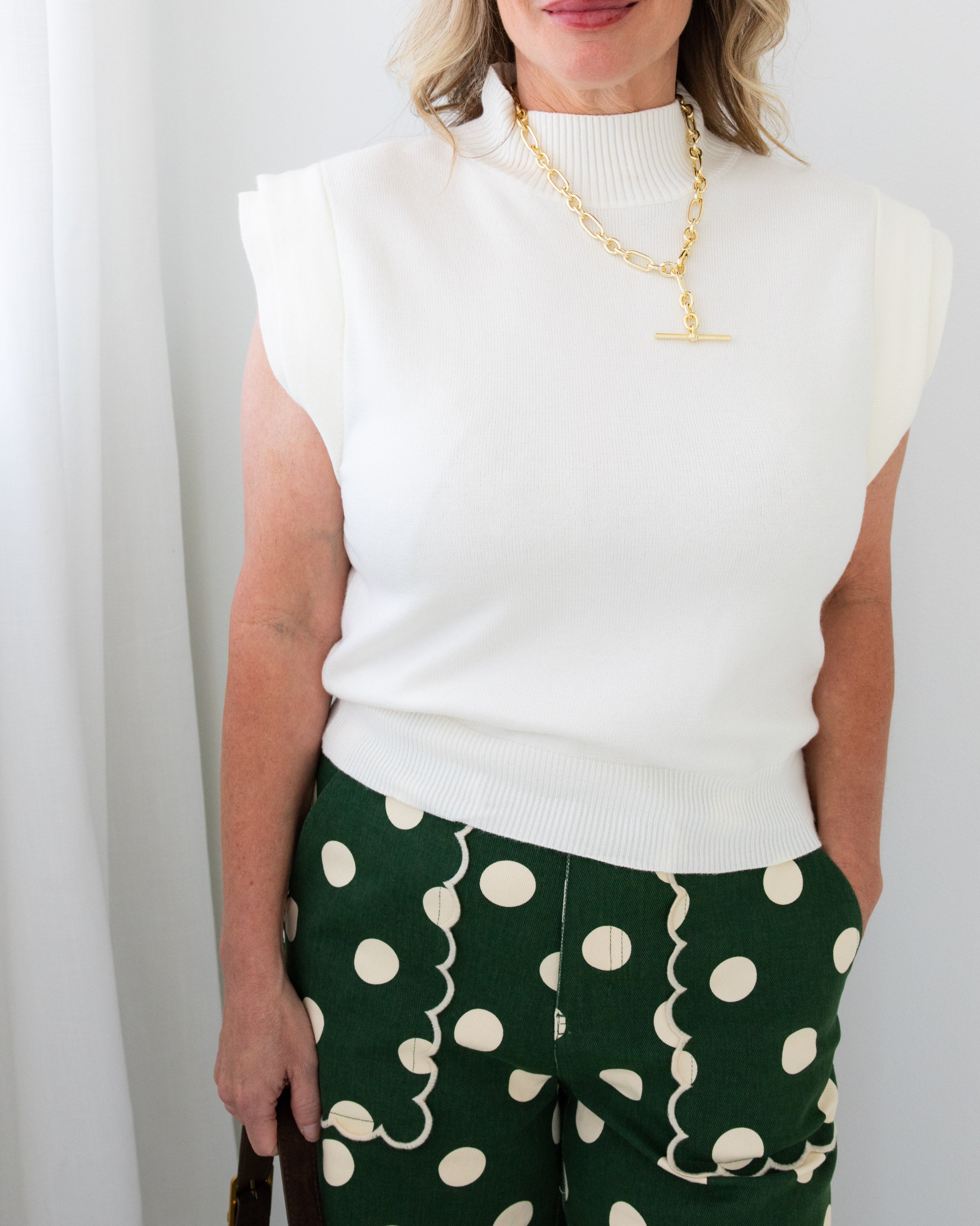 Elevated Everyday Fine Knit Top in Off White