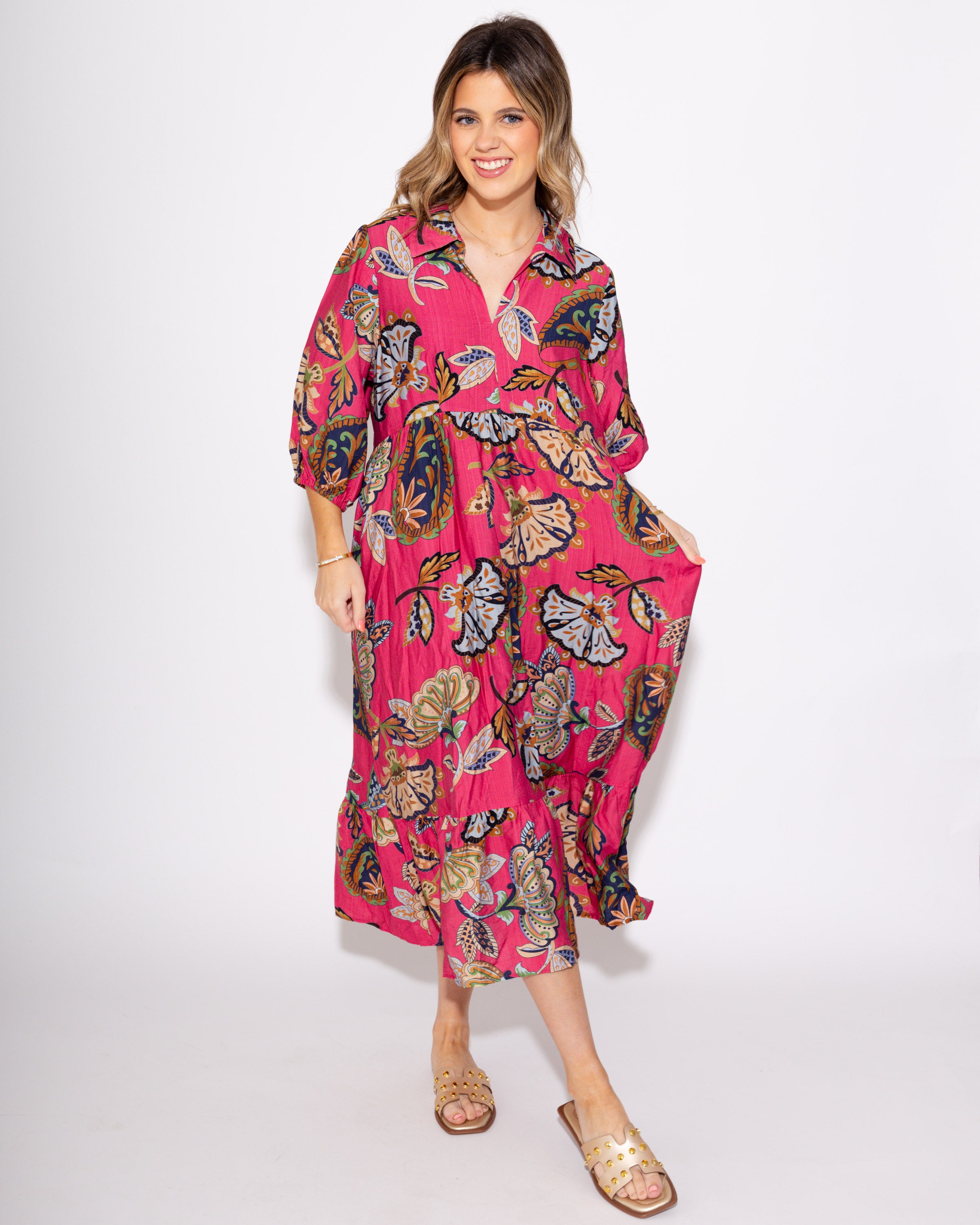 The Boho Bloom Midi in Pink