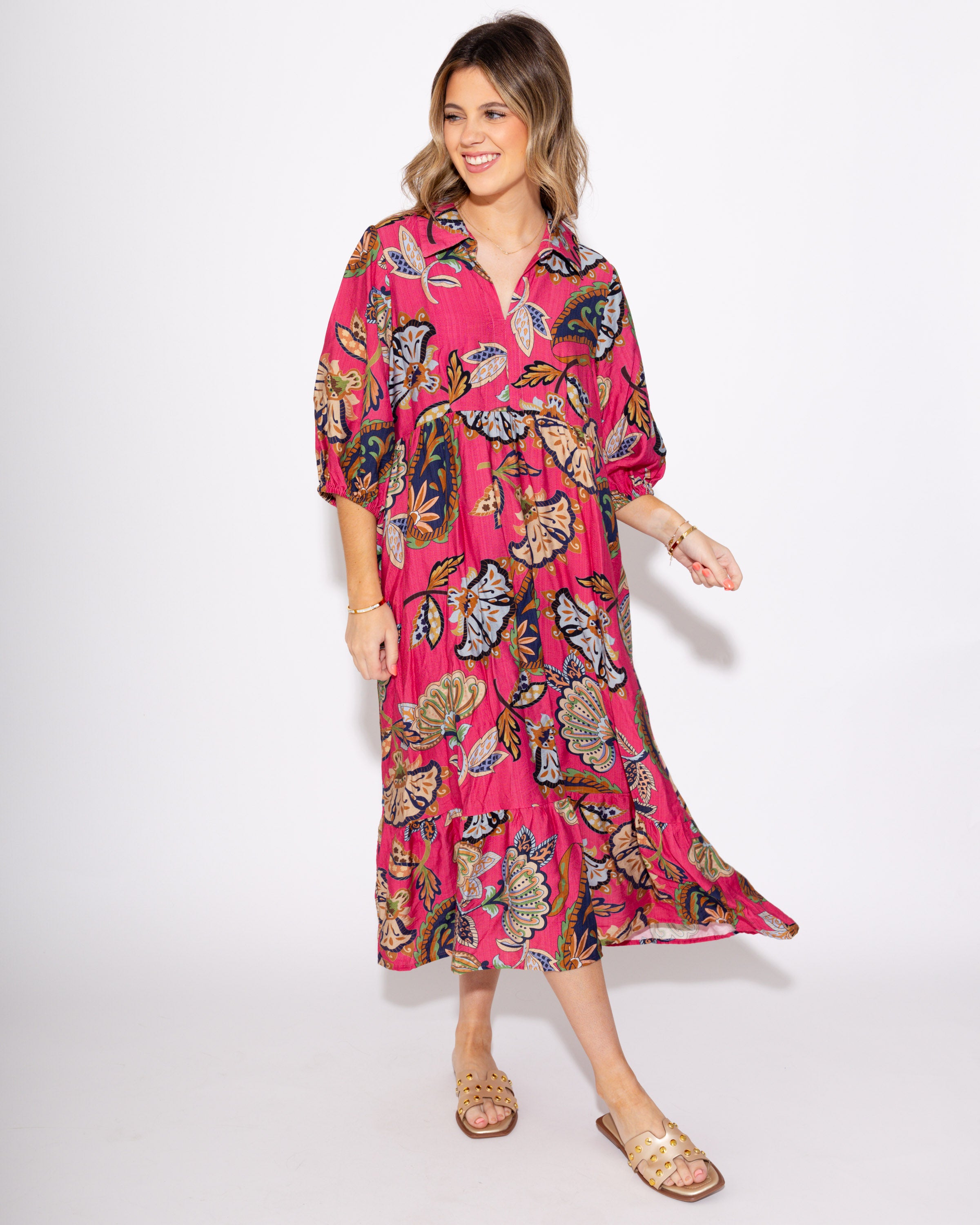 The Boho Bloom Midi in Pink