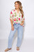 Pink Floral V-Neck Short Sleeve Top - Umgee - Gaudie & Co. Texas Boutique