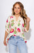 Pink Floral V-Neck Short Sleeve Top - Umgee - Gaudie & Co. Texas Boutique