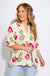 Pink Floral V-Neck Short Sleeve Top - Umgee - Gaudie & Co. Texas Boutique