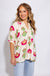 Pink Floral V-Neck Short Sleeve Top - Umgee - Gaudie & Co. Texas Boutique