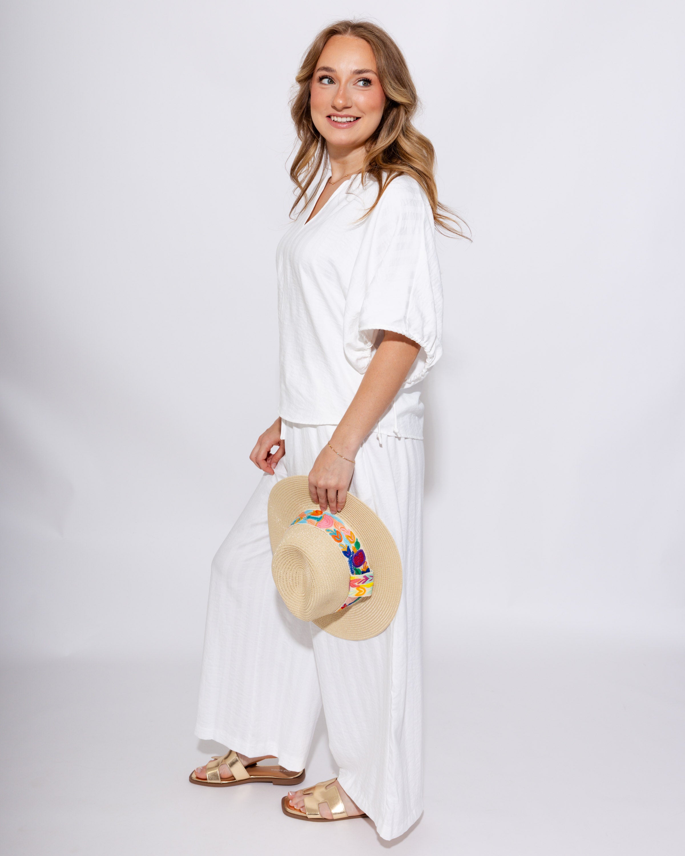 Polished White Stripe Set