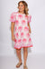 White Pink Embroidered Floral Mini Dress - Entro - Gaudie & Co. Nederland TX Boutique