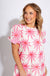 White Pink Embroidered Floral Mini Dress - Entro - Gaudie & Co. Nederland TX Boutique
