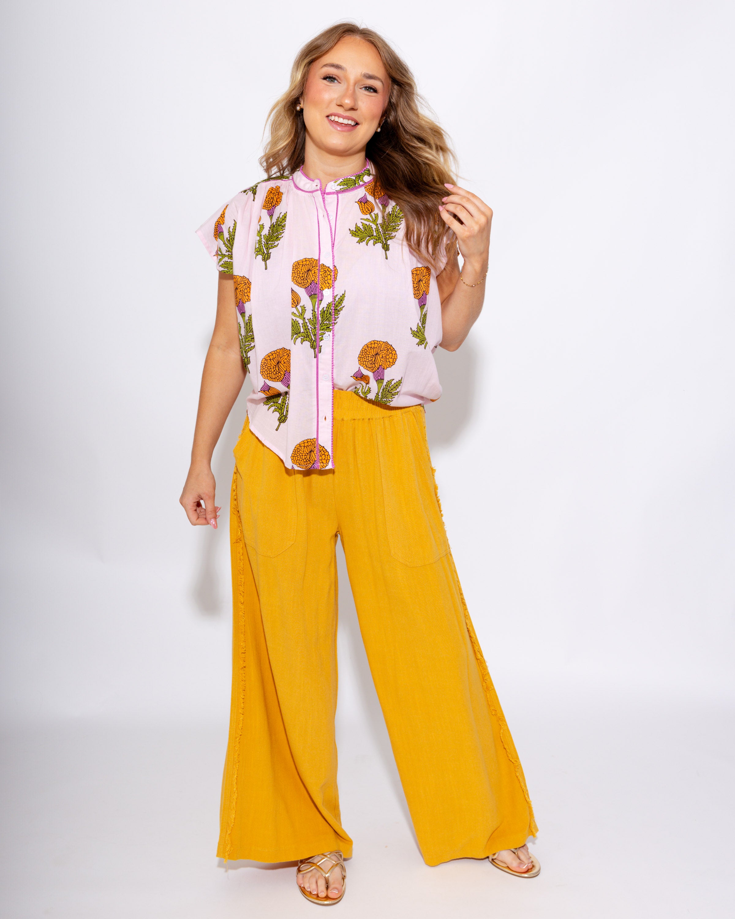 Ivy Jane Fem De La Fleur Pink Floral Embroidered Top - Gaudie & Co. TX Boutique