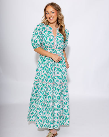 Ivy Jane Garden Trellis Green Midi Dress - Gaudie & Co. Southeast Texas Boutique
