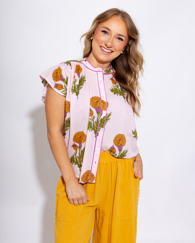 Ivy Jane Fem De La Fleur Pink Floral Embroidered Top - Gaudie & Co. TX Boutique