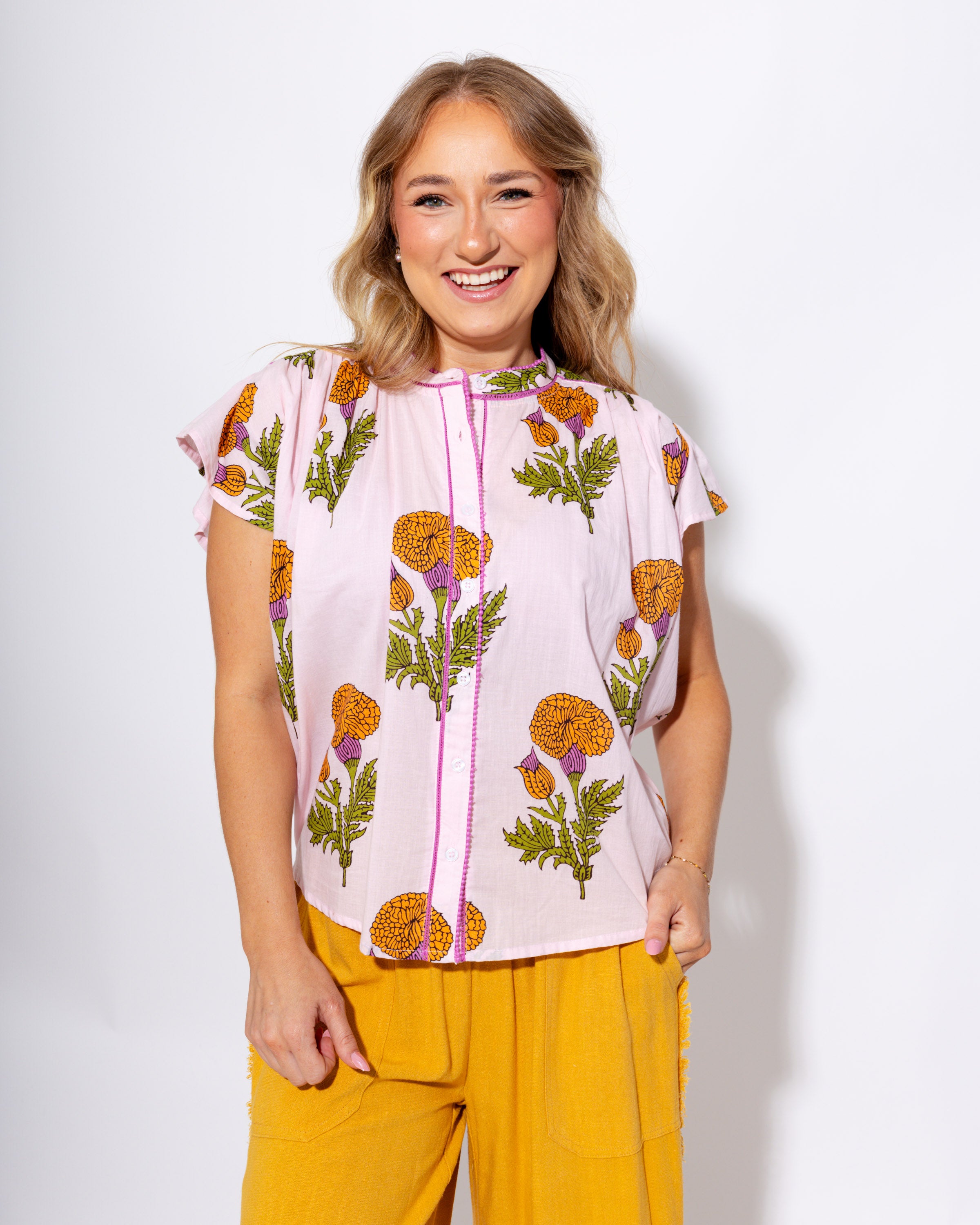 Ivy Jane Fem De La Fleur Pink Floral Embroidered Top - Gaudie & Co. TX Boutique