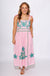 Embroidered Tie Strap Flowing Midi Dress - THML - Gaudie & Co. Texas Boutique
