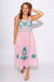 Embroidered Tie Strap Flowing Midi Dress - THML - Gaudie & Co. Texas Boutique