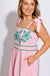 Embroidered Tie Strap Flowing Midi Dress - THML - Gaudie & Co. Texas Boutique