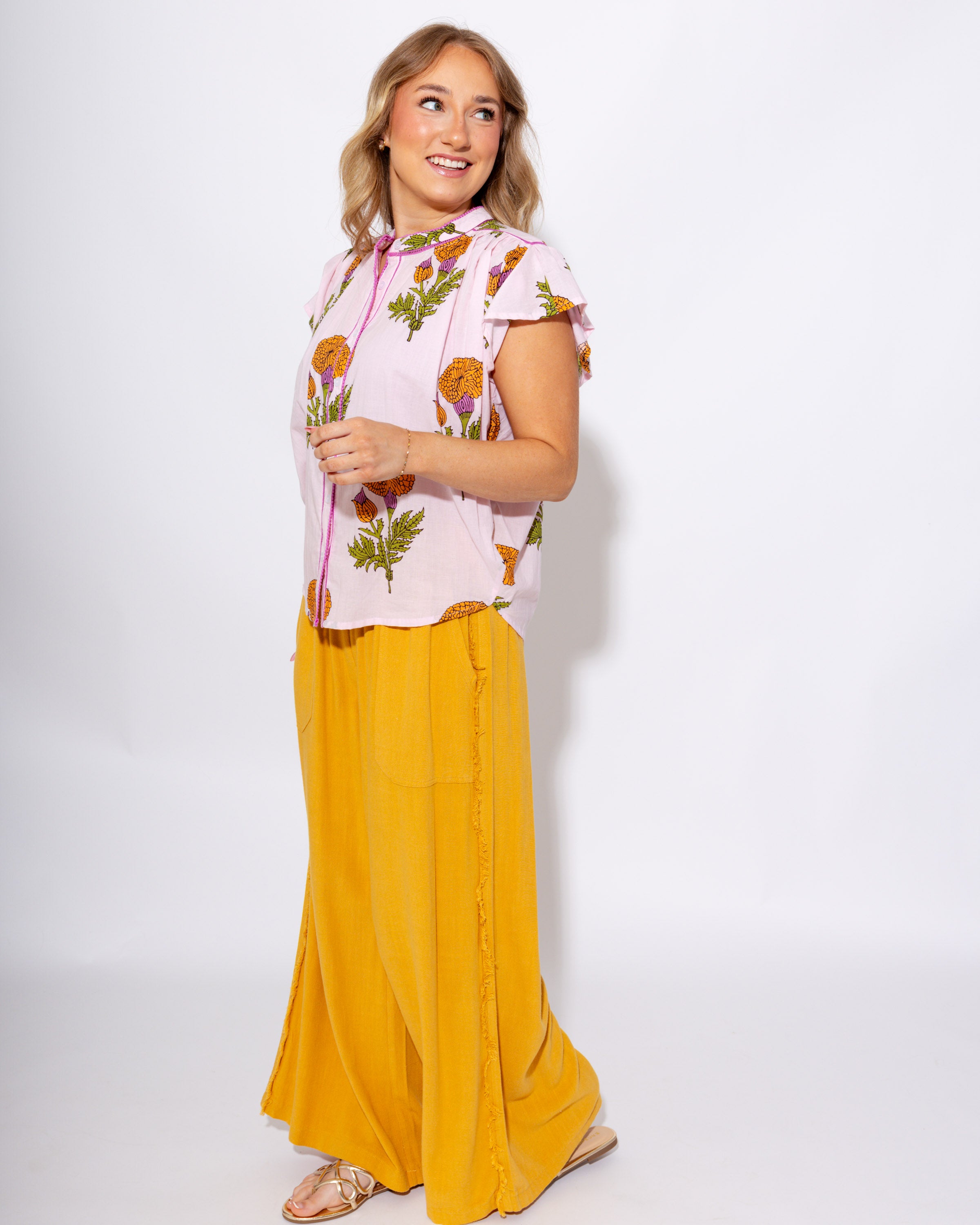 Linen Frayed Wide Leg Pants Women - Umgee - Gaudie & Co. Nederland TX Boutique