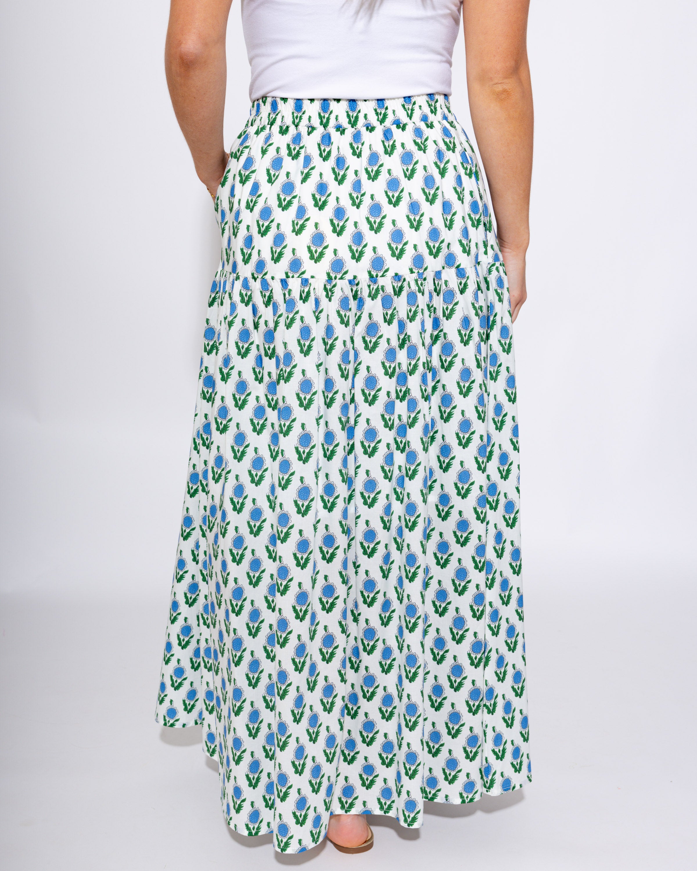 Blue Floral Peplum Top Maxi Skirt Set - JODIFL - Gaudie & Co. Southeast Texas Boutique